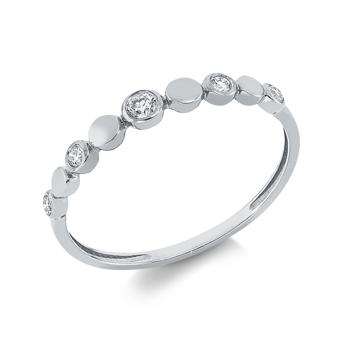 diamond full cut modern woman ring in white gold