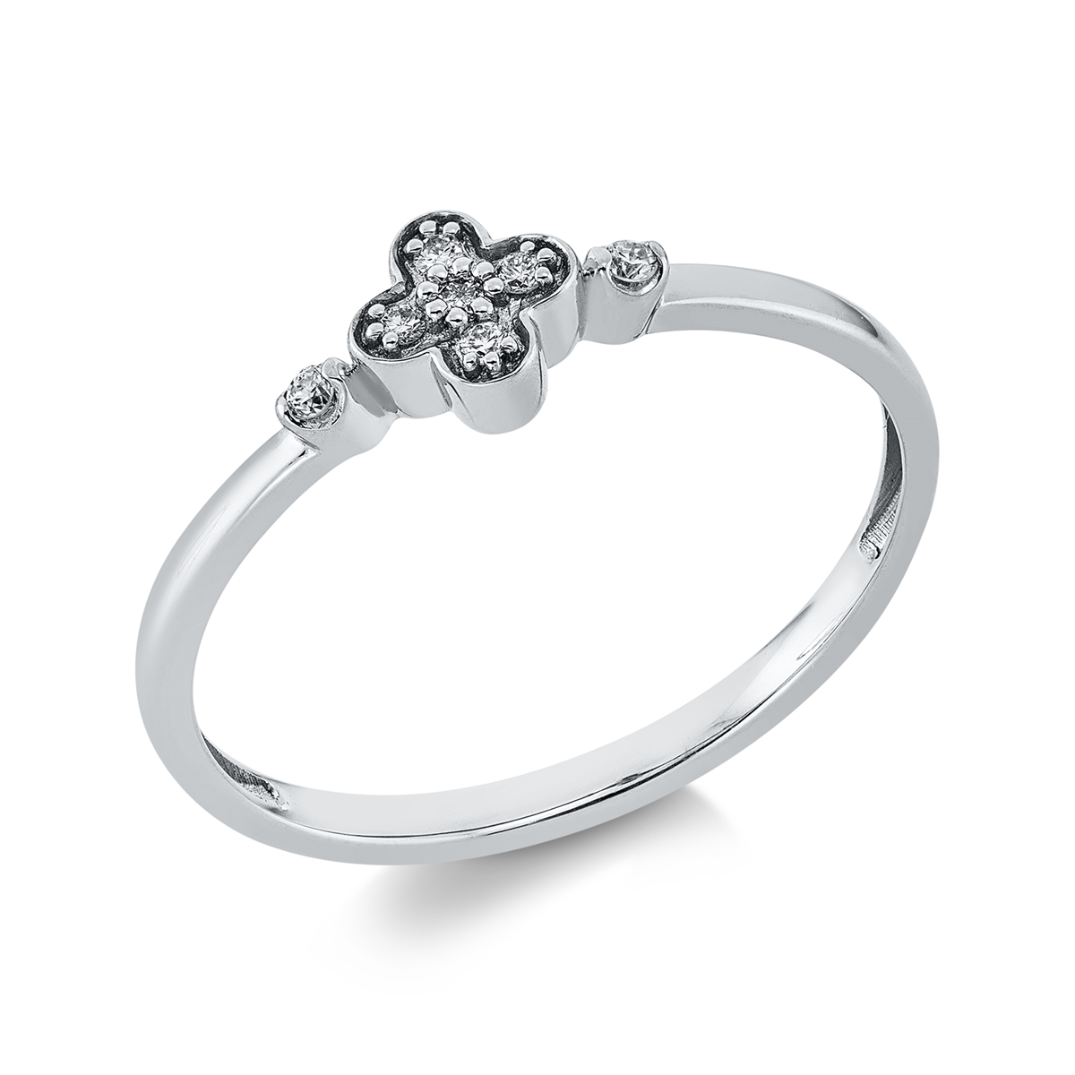 diamond full cut modern woman ring in white gold