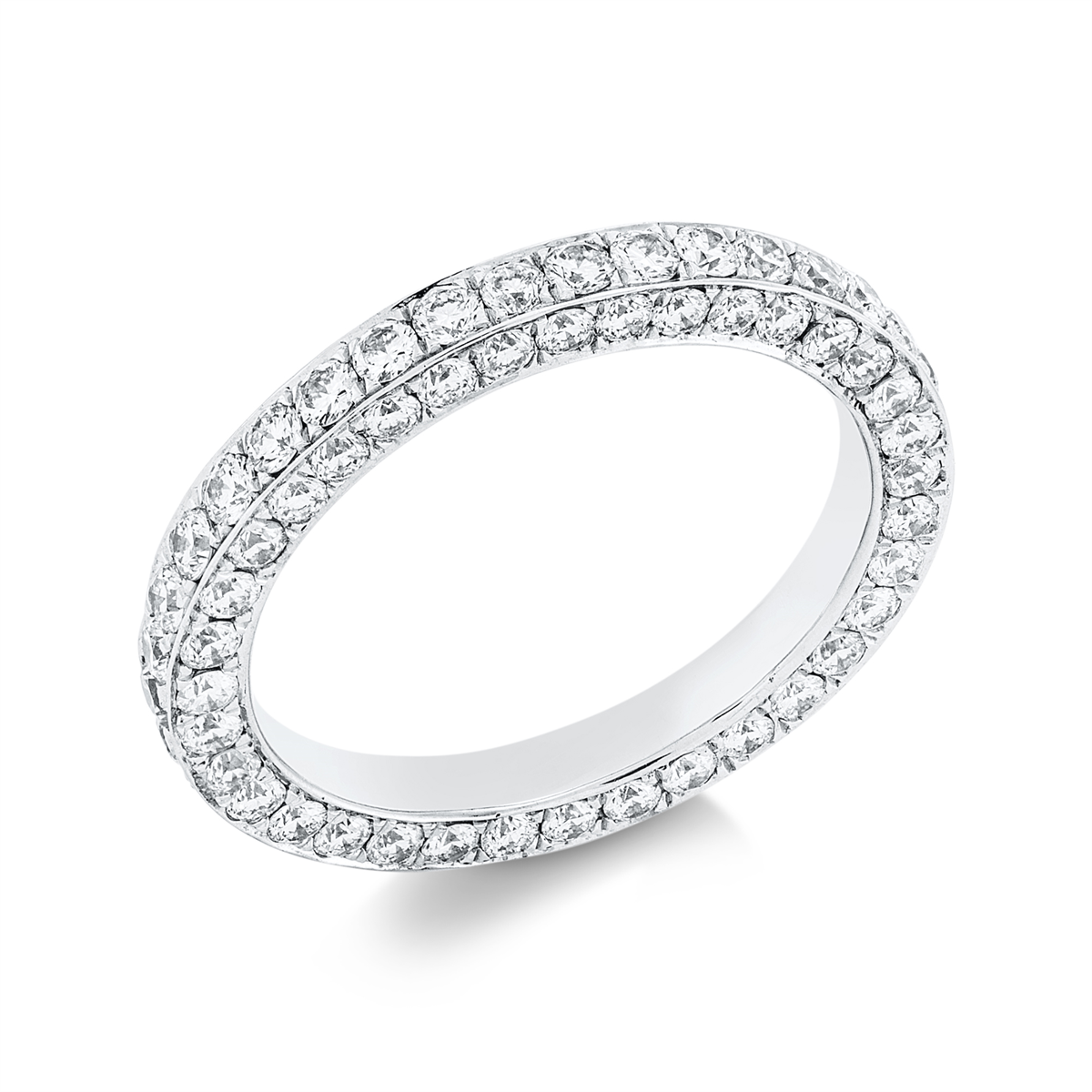 diamond full cut modern woman ring in white gold