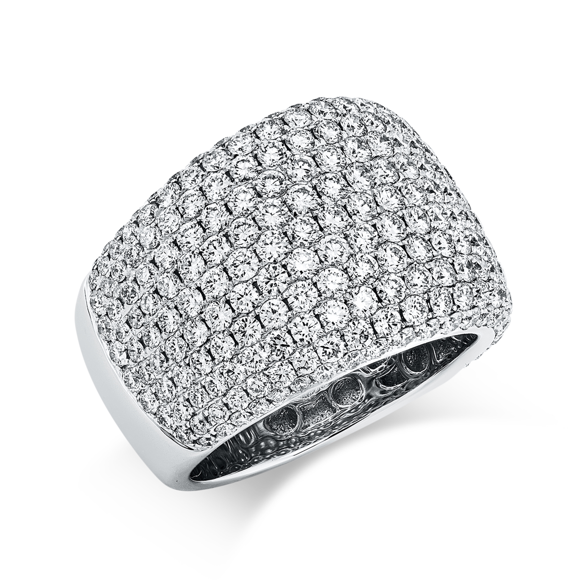 diamond full cut pavé ring in white gold