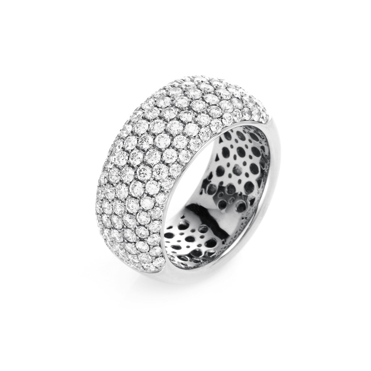 diamond full cut pavé ring in white gold