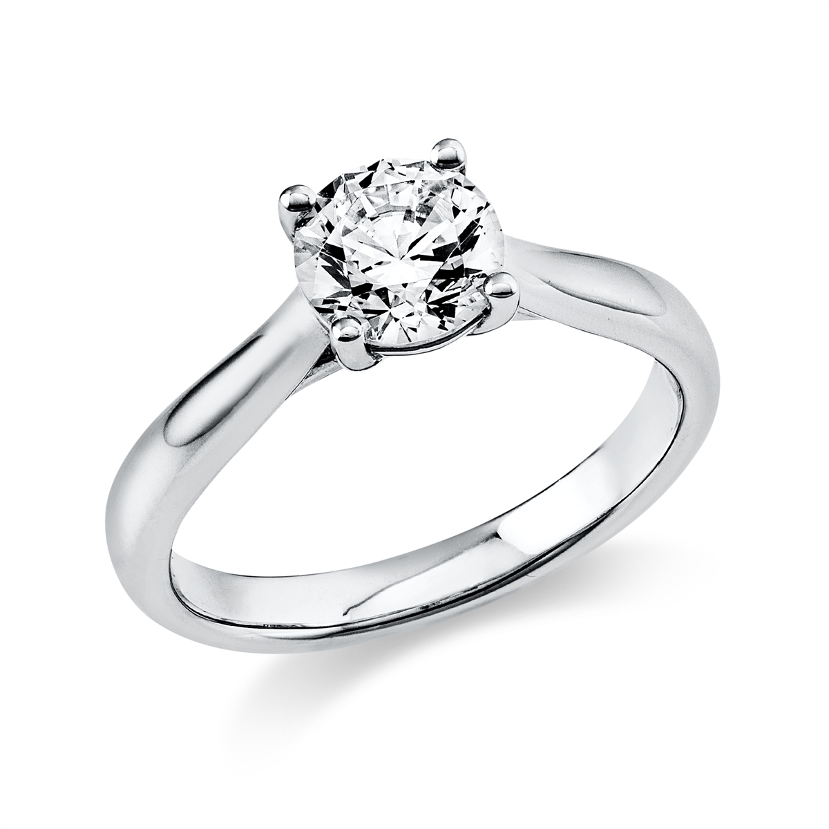 diamond full cut solitaire ring in white gold