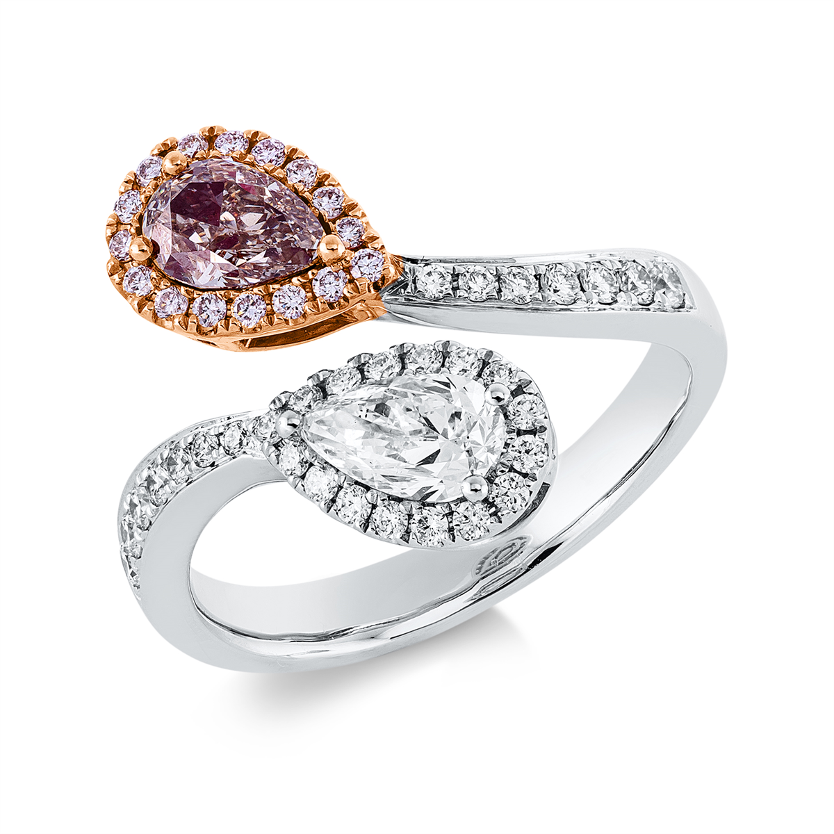 ring met gekleurde diamant - 1HA09