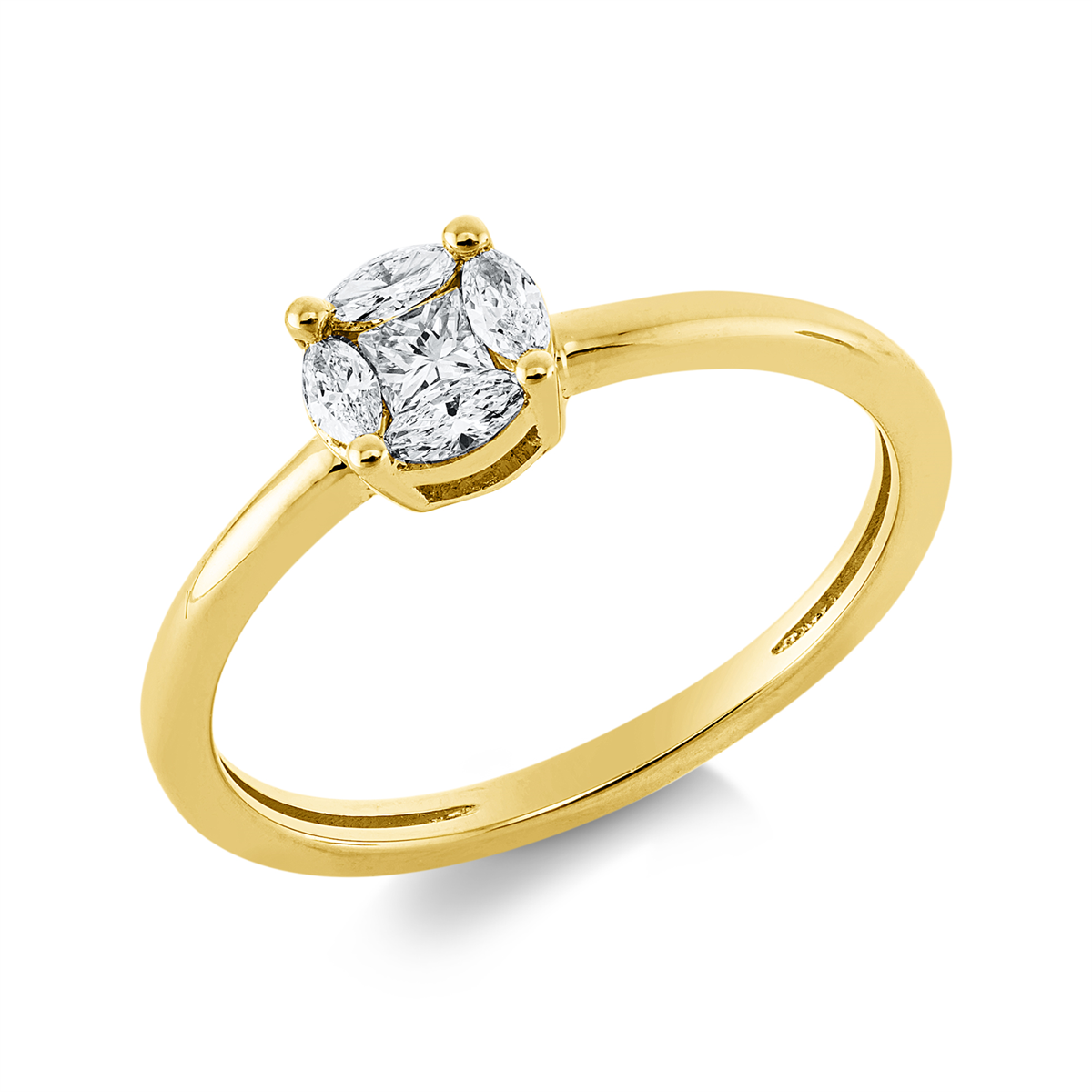 marquise modern woman ring in yellow gold
