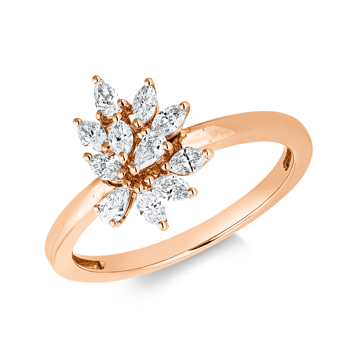 marquise modern woman ring in red gold