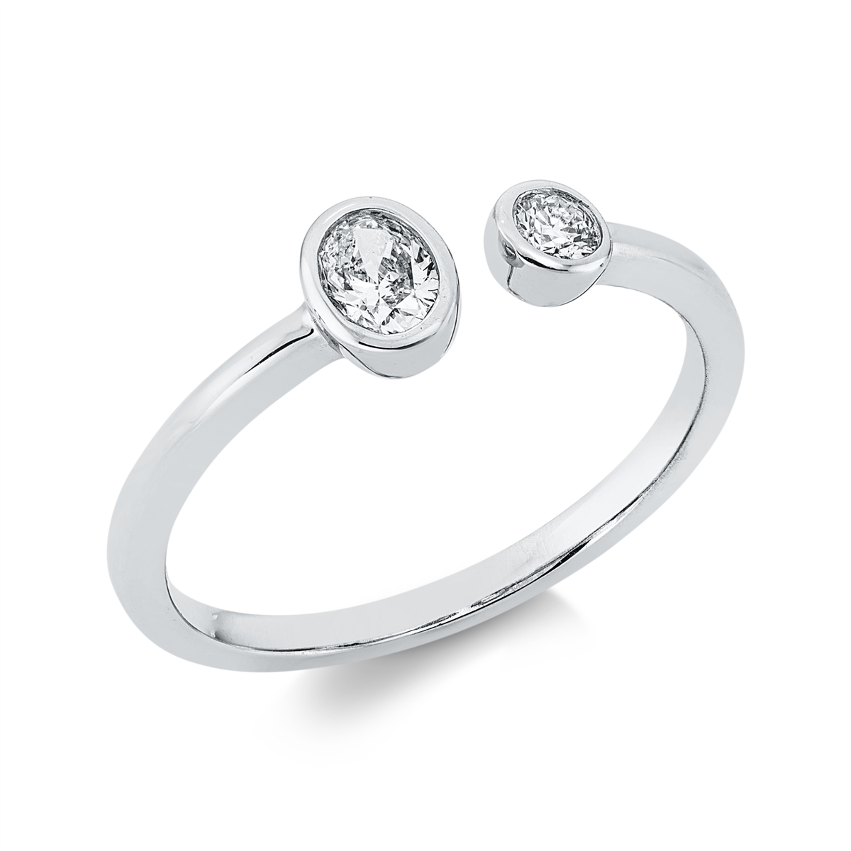 diamond full cut modern woman ring in white gold