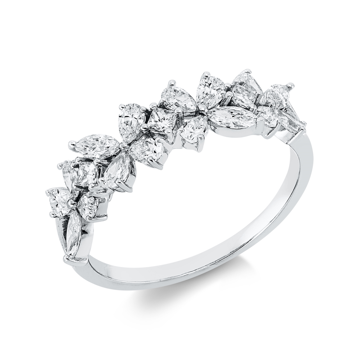 princess modern woman ring in white gold