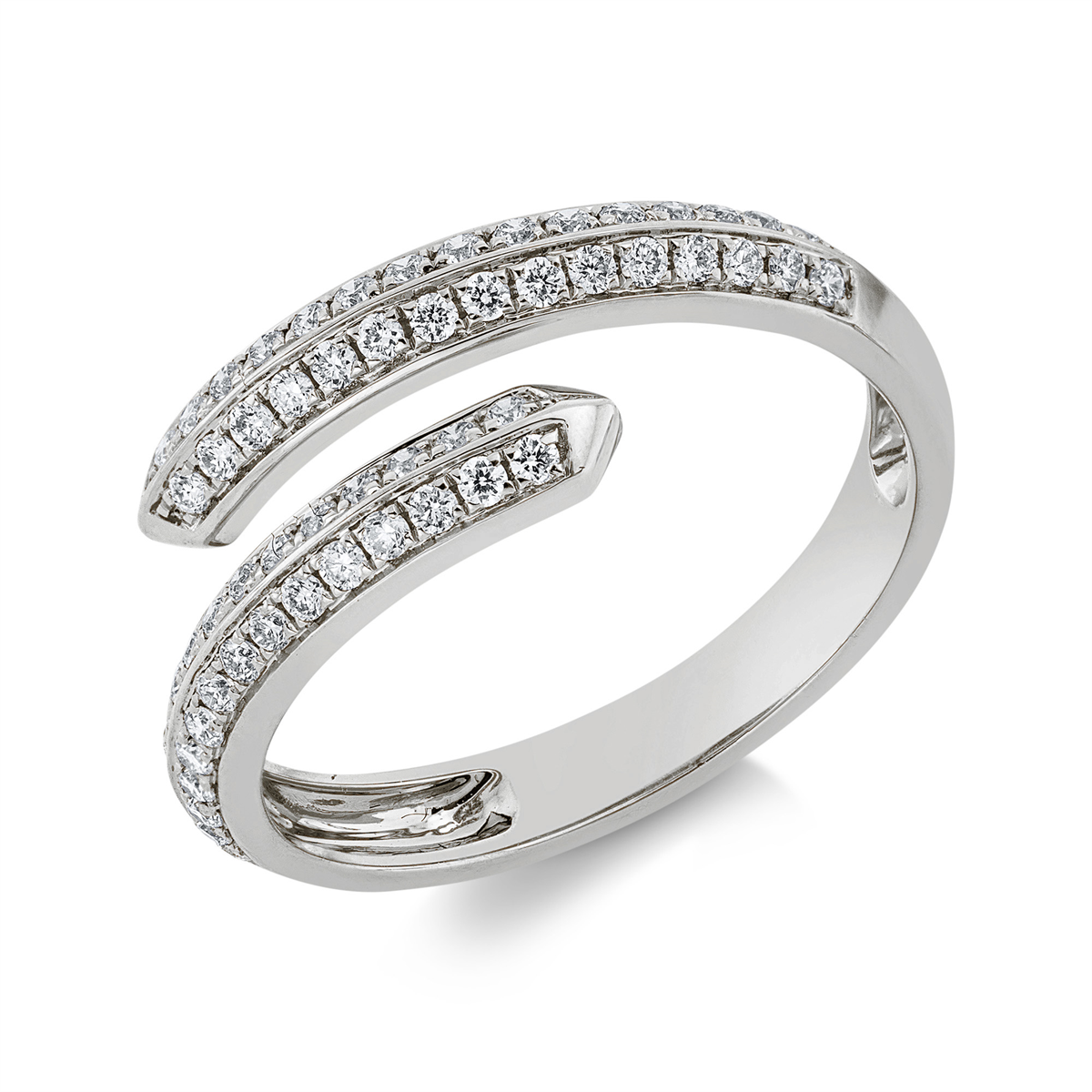diamond full cut modern woman ring in white gold