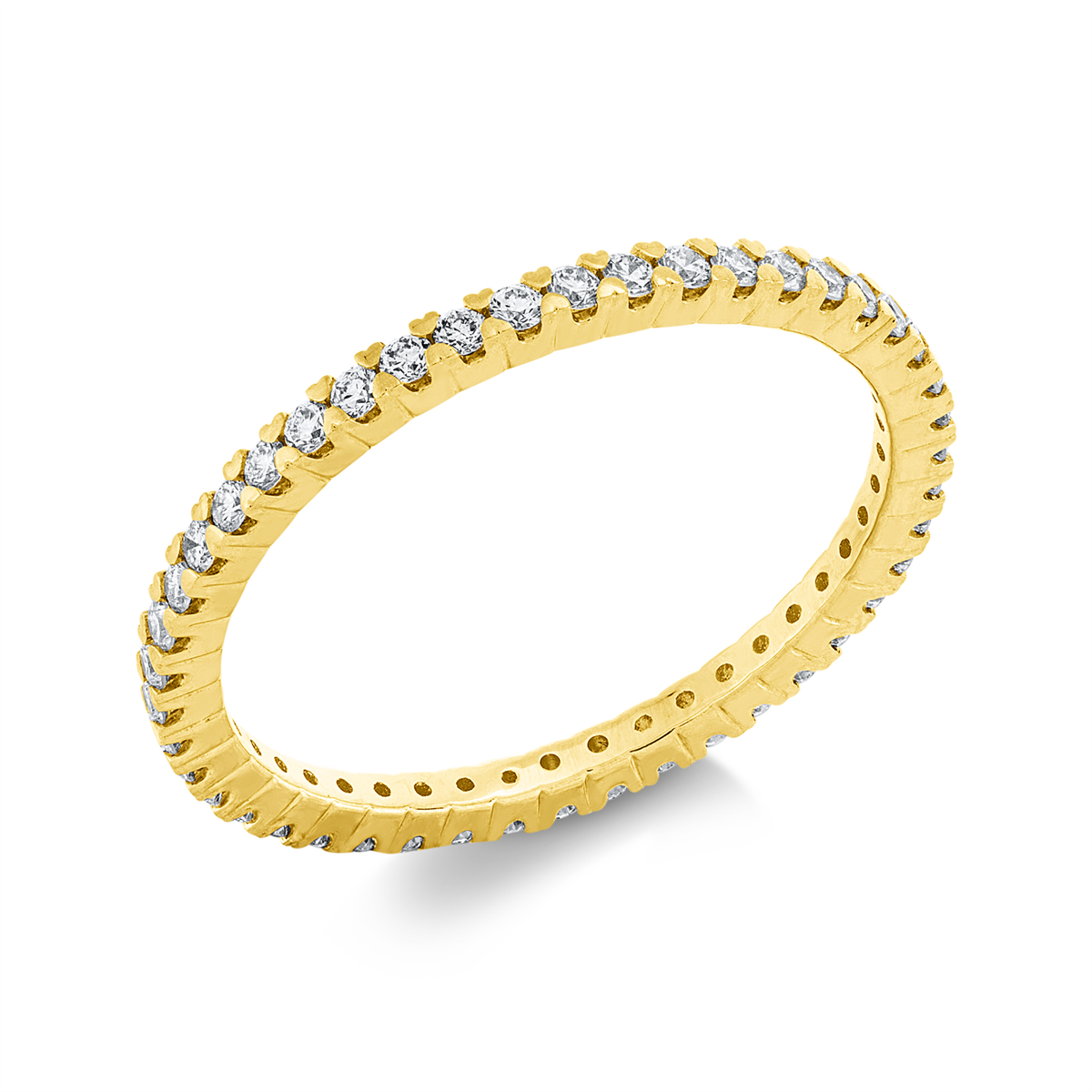 diamond full cut eternity full ring in yellow gold