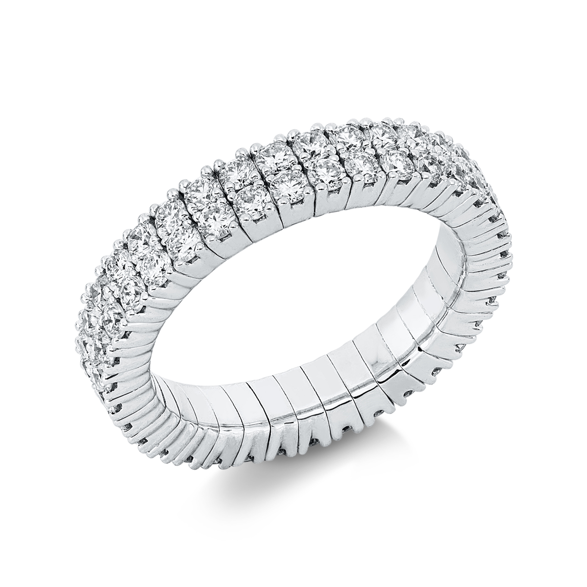 diamond full cut flex ring in white gold