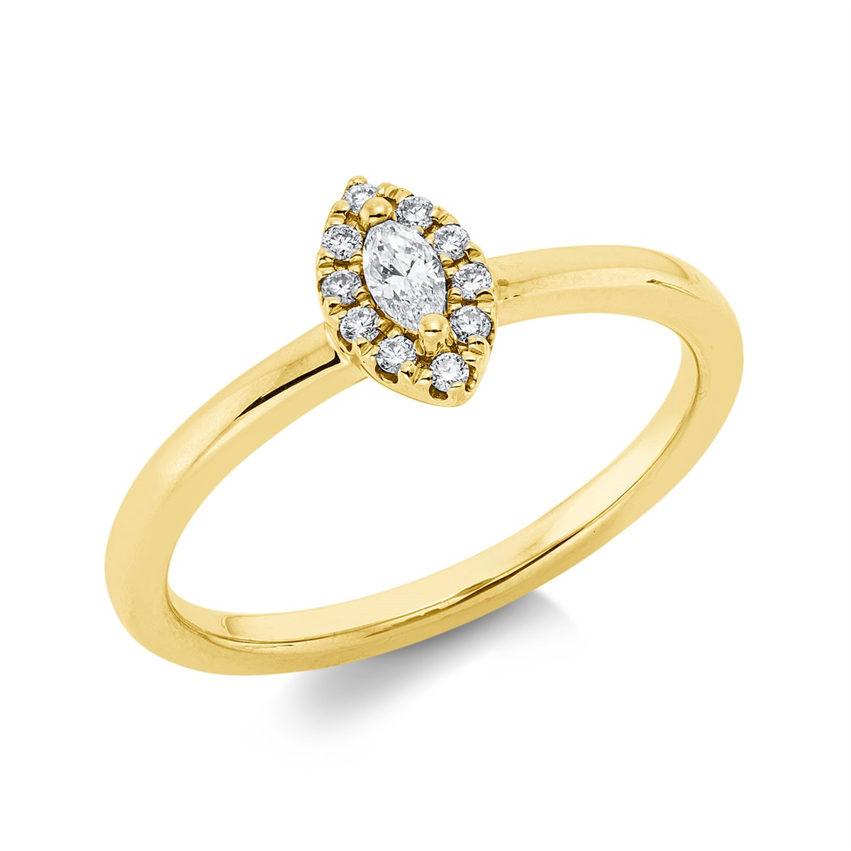 diamond full cut illusion classic ring in yellow gold