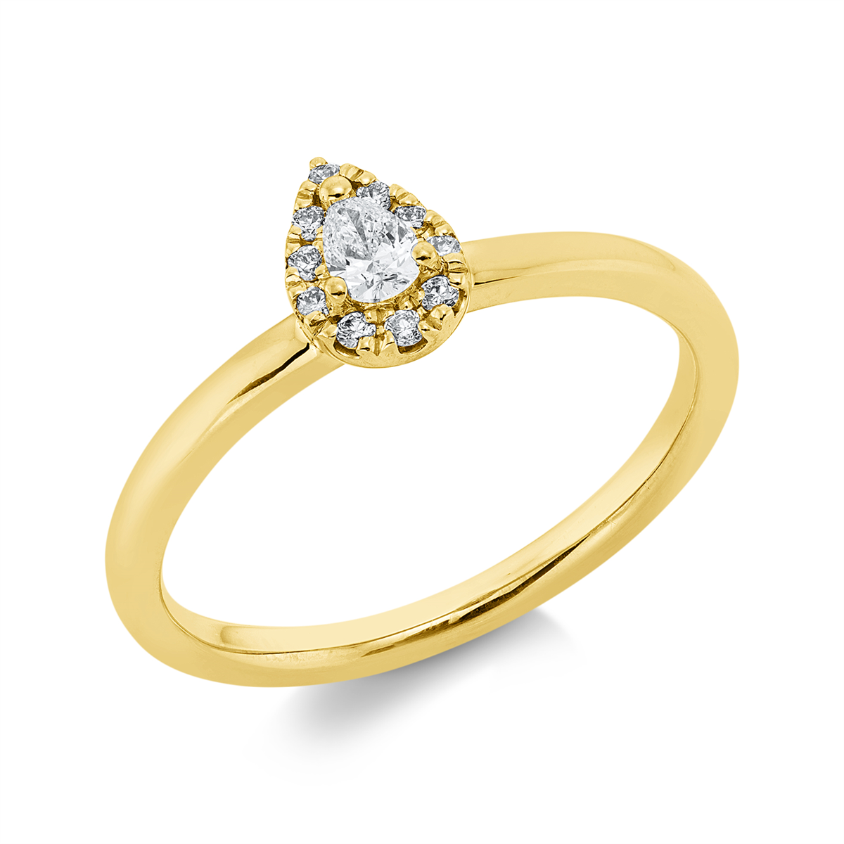 diamond full cut illusion classic ring in yellow gold