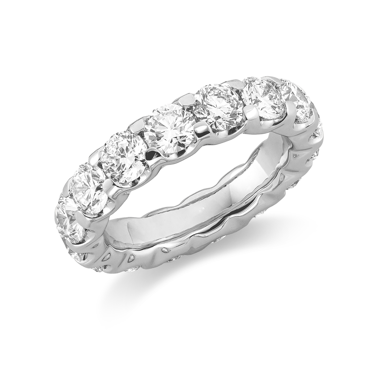 diamond full cut eternity full ring in white gold