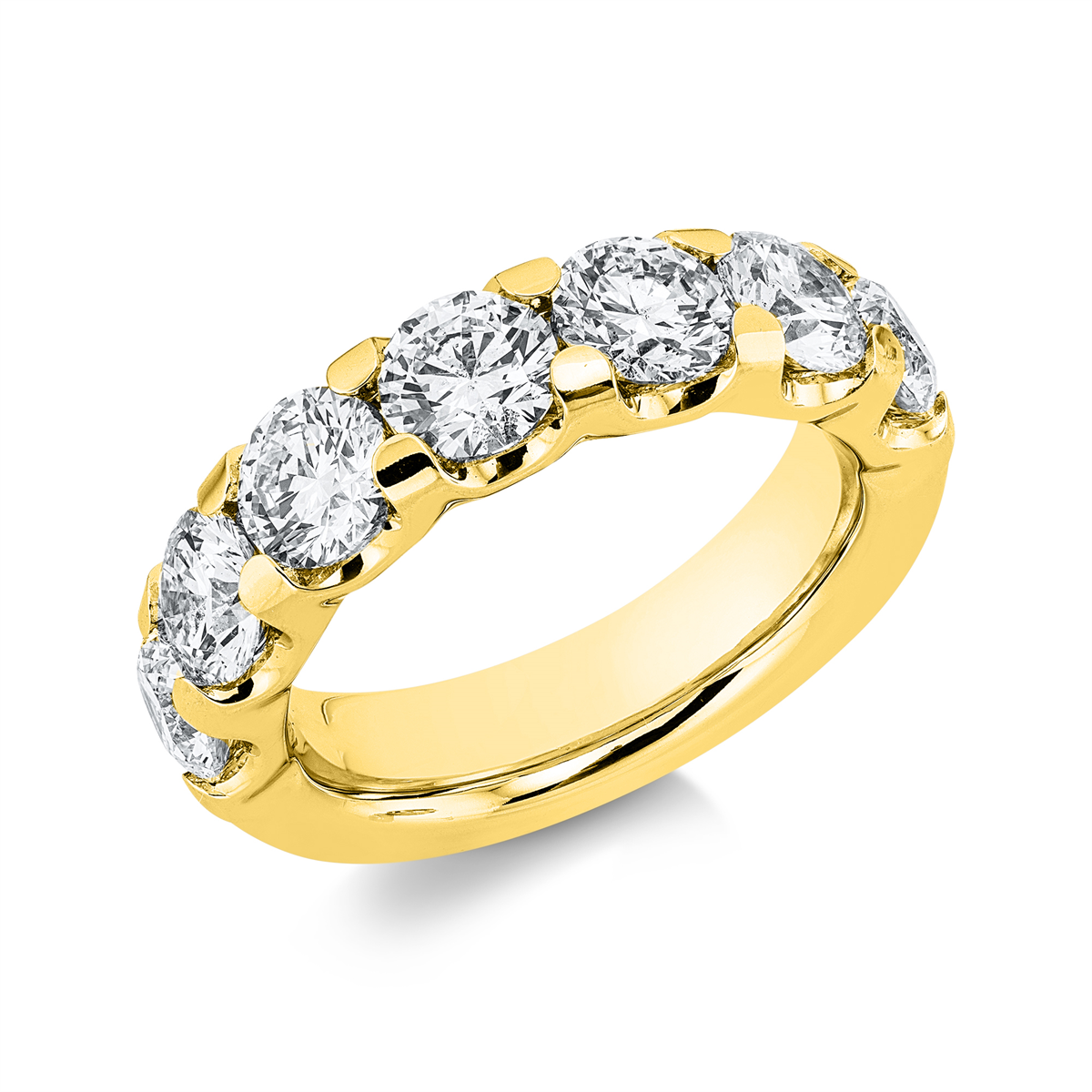diamond full cut eternity half ring in yellow gold