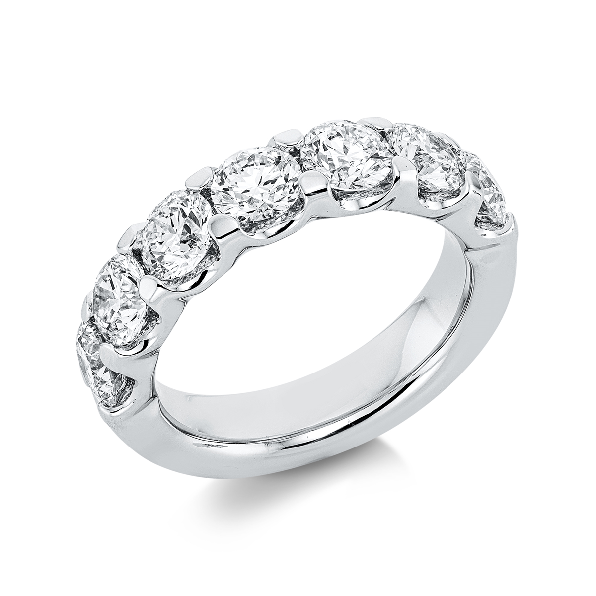 diamond full cut eternity half ring in white gold