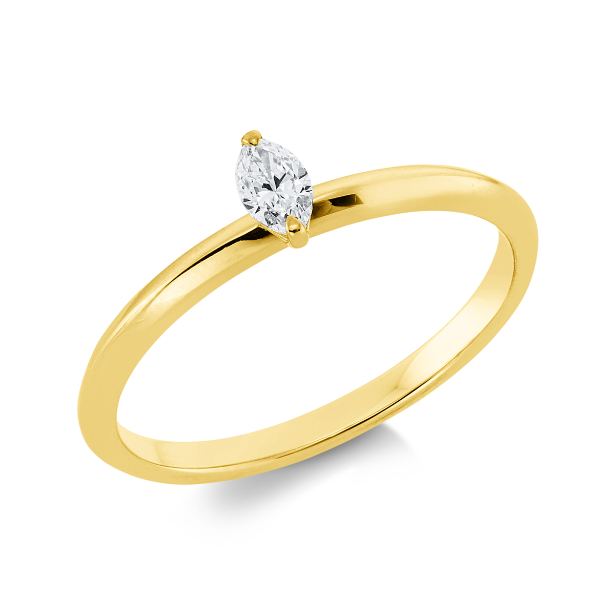 marquise solitaire ring in yellow gold