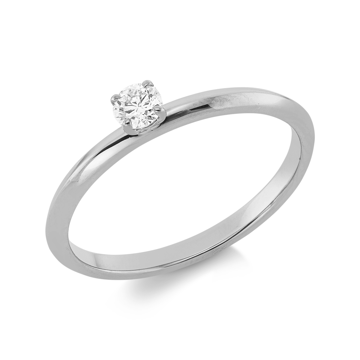 diamond full cut solitaire ring in white gold