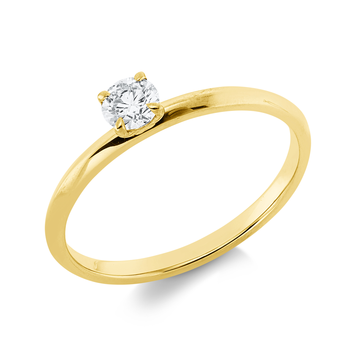 diamond full cut solitaire ring in yellow gold