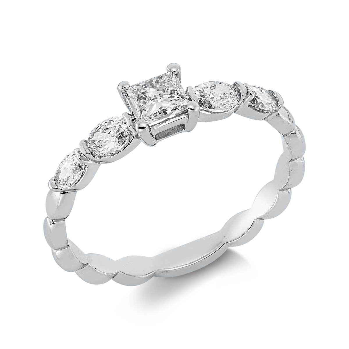 oval solitaire ring in white gold