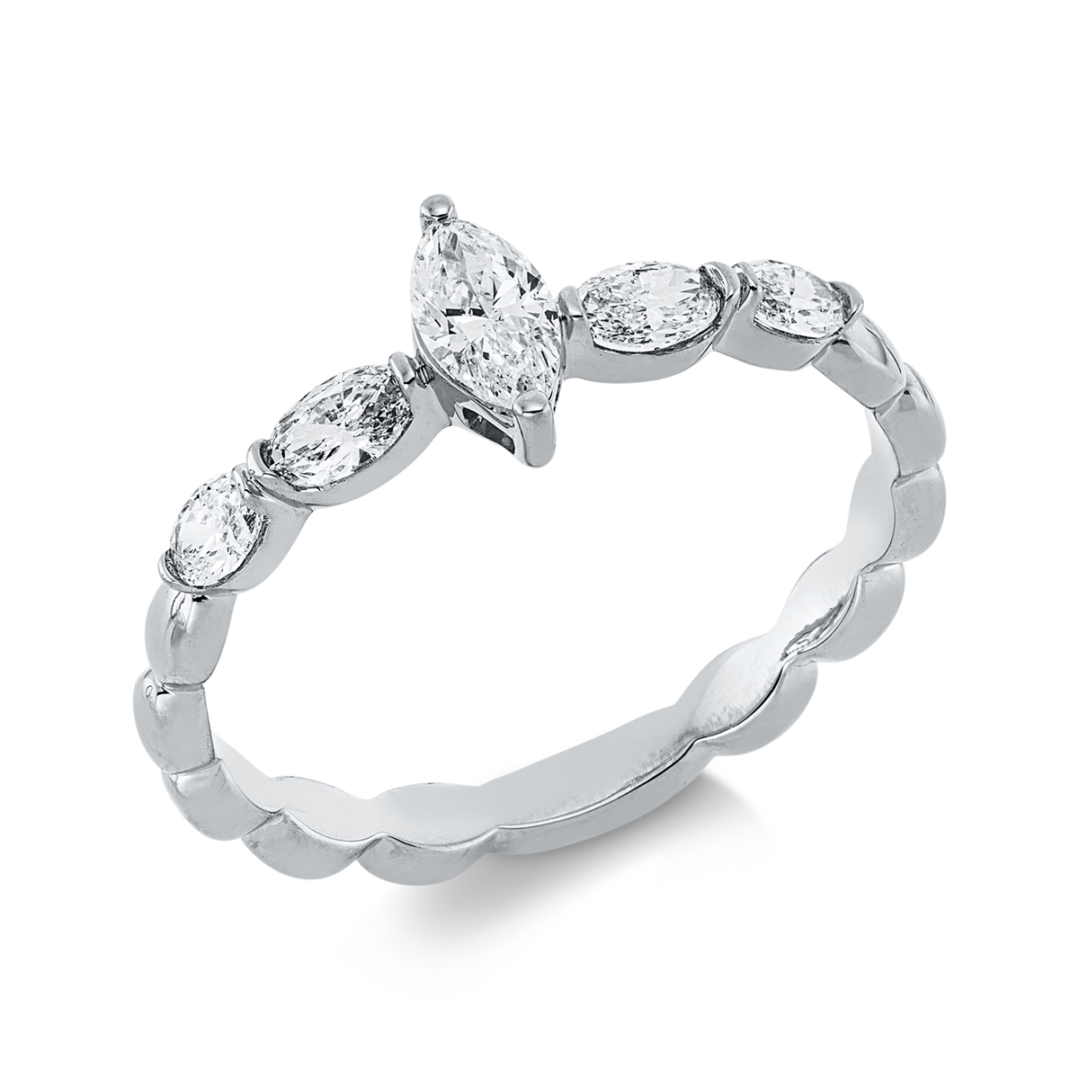oval solitaire ring in white gold