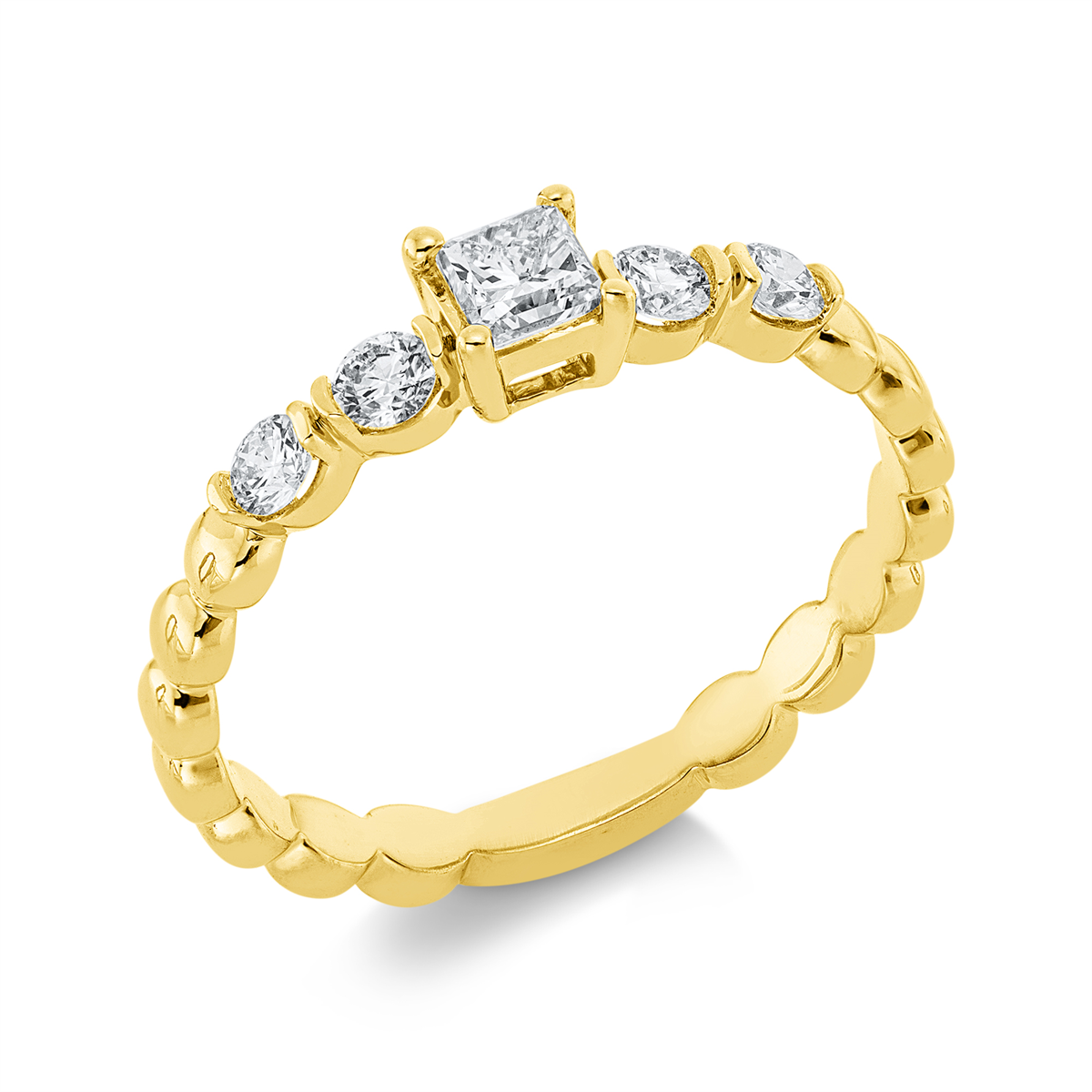diamond full cut solitaire ring in yellow gold