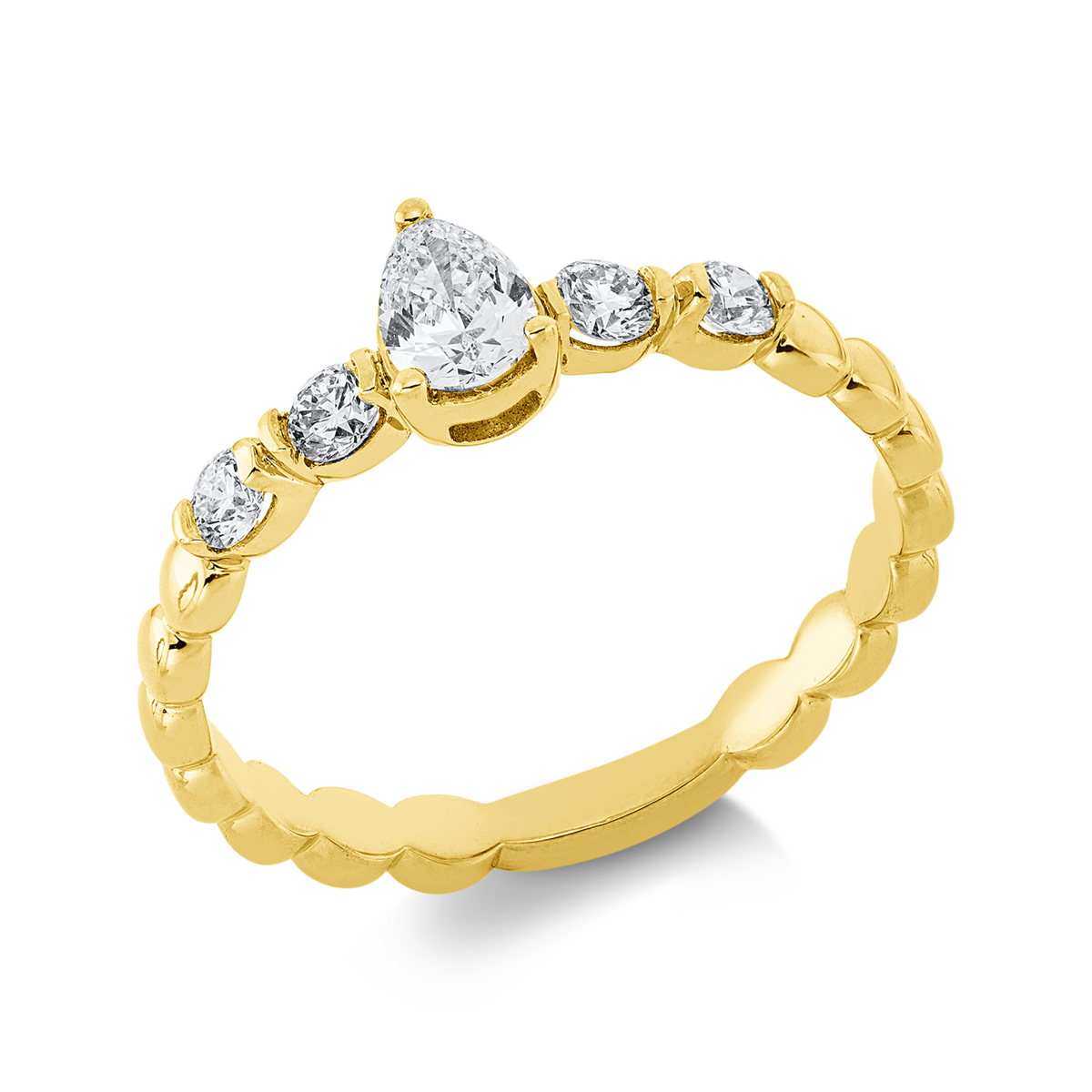 diamond full cut solitaire ring in yellow gold