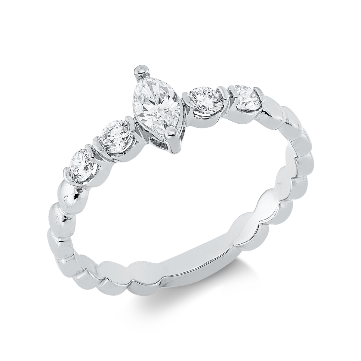 marquise solitaire ring in white gold
