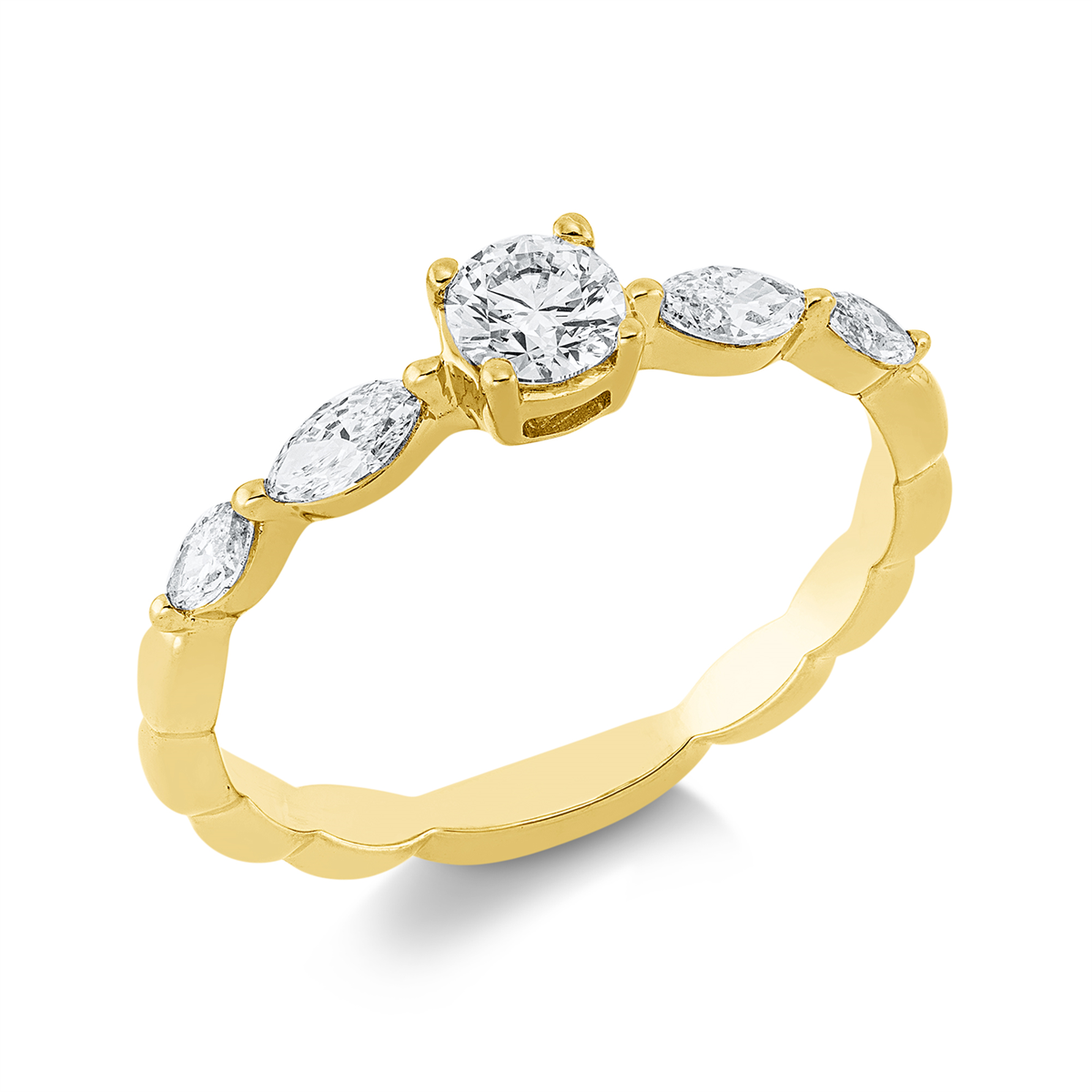 marquise solitaire ring in yellow gold