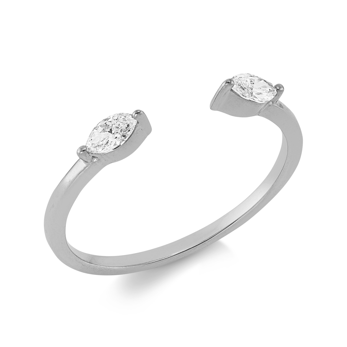 marquise modern woman ring in white gold