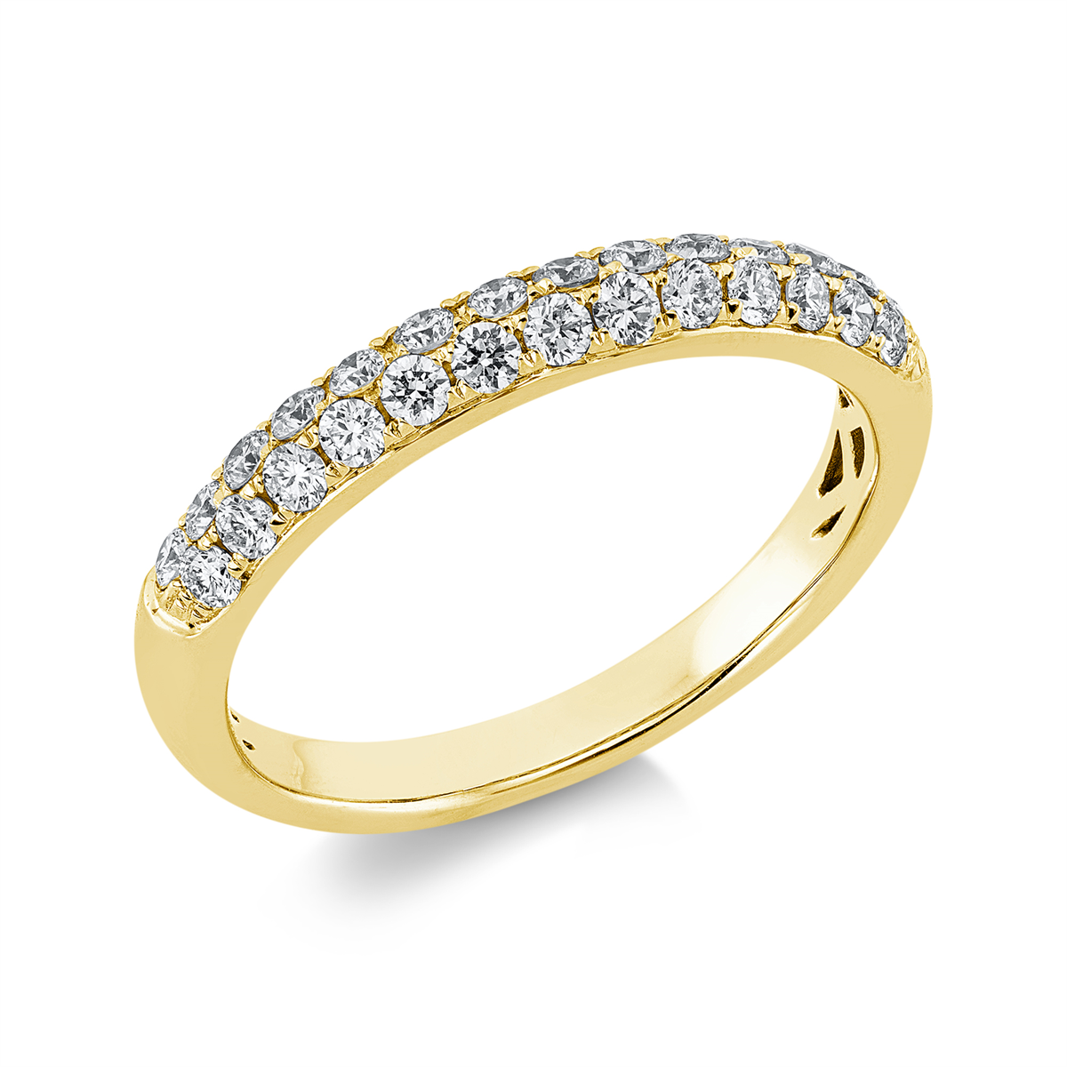 diamond full cut pavé ring in yellow gold