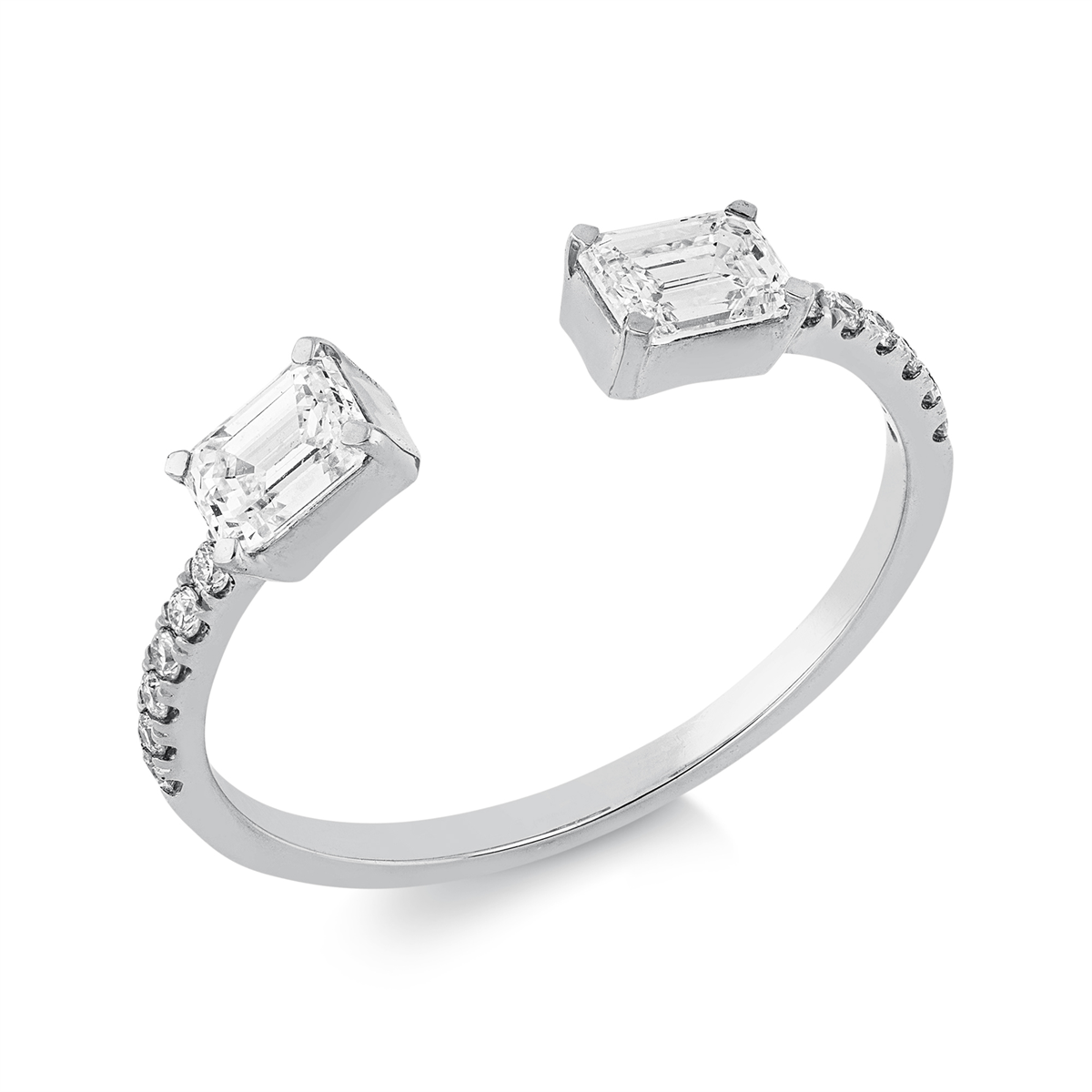 diamond full cut modern woman ring in white gold
