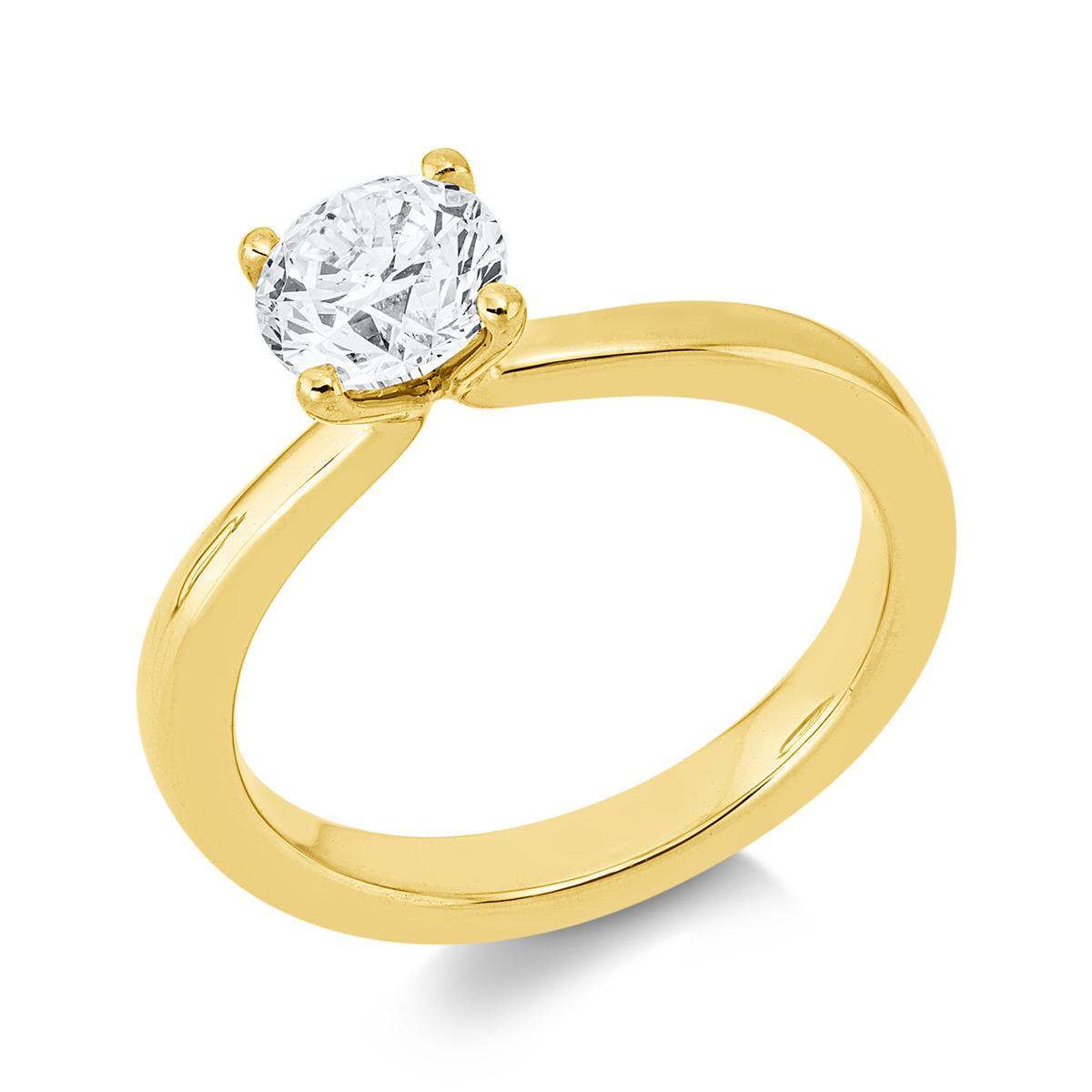 diamond full cut solitaire ring in yellow gold