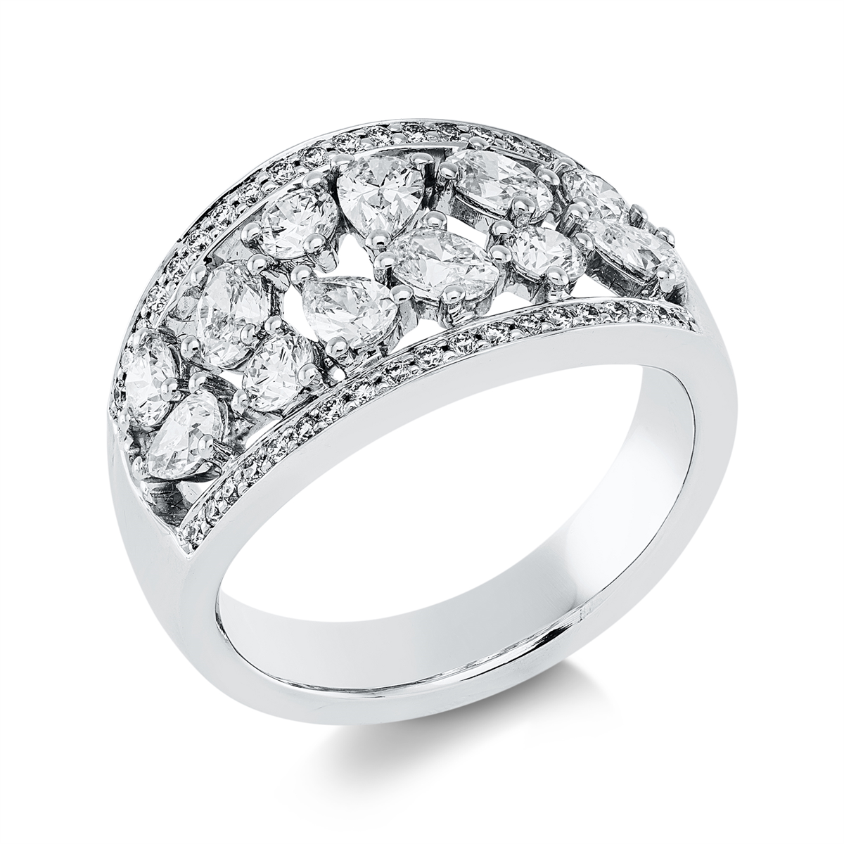 diamond full cut exclusive ring in white gold