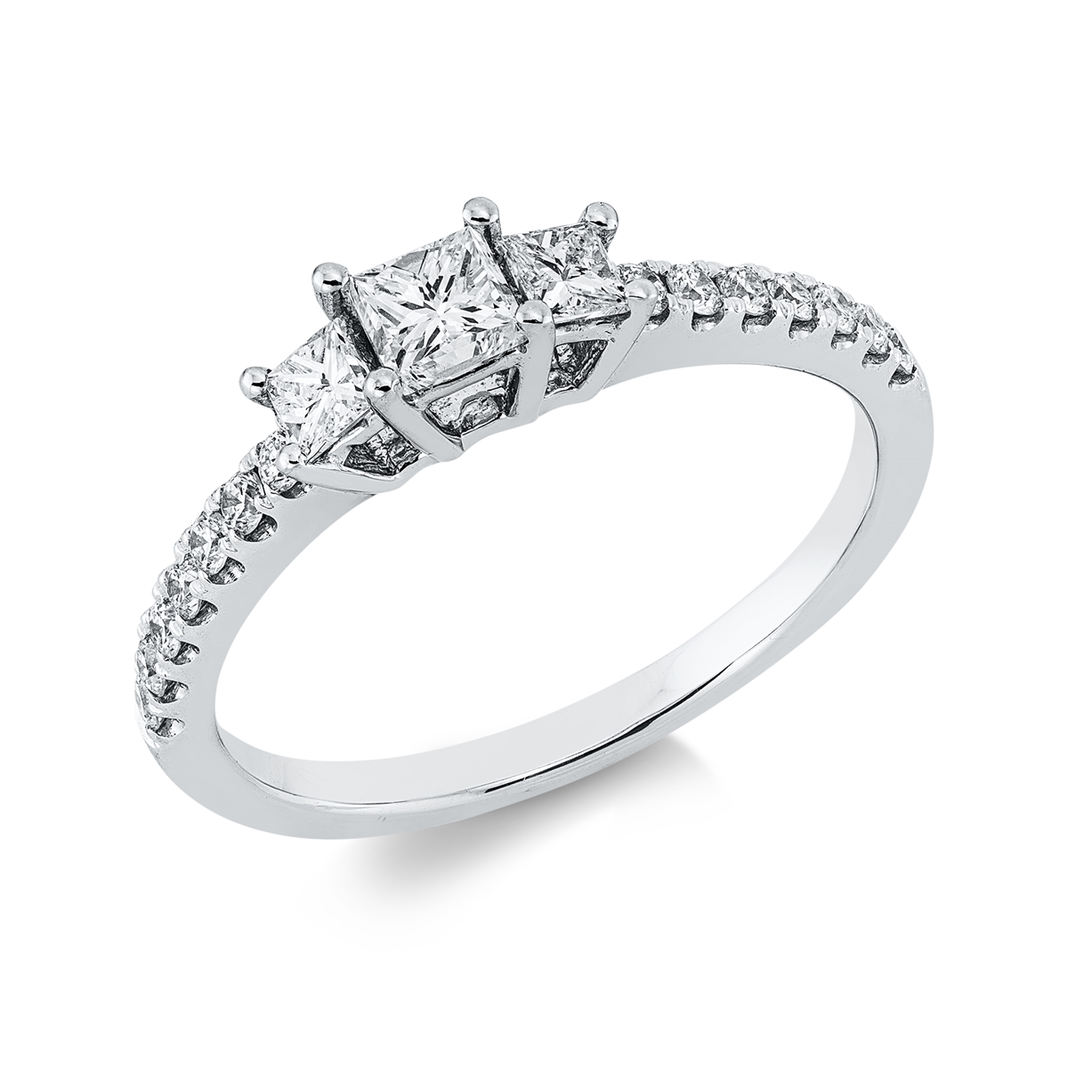 diamond full cut modern woman ring in white gold