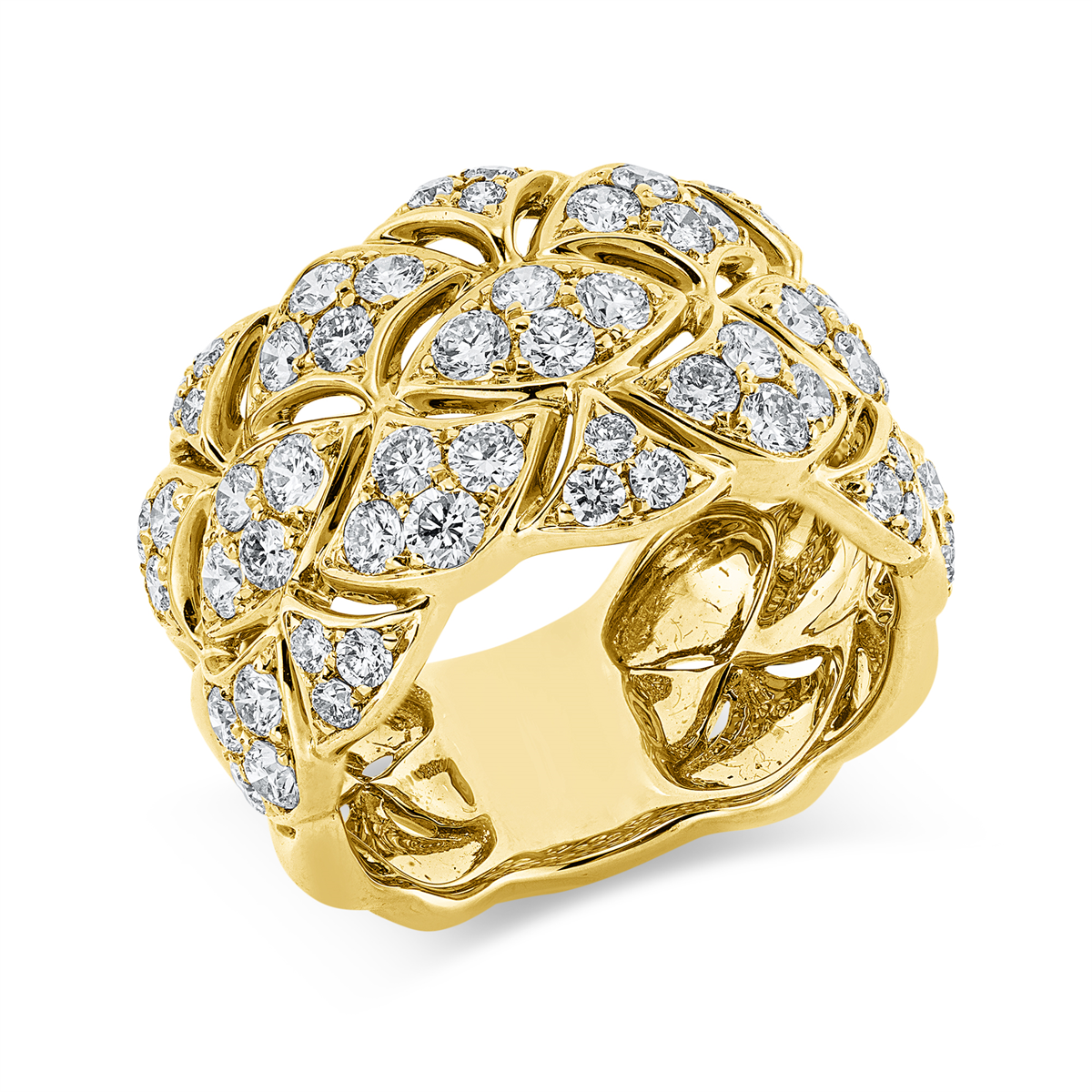 diamond full cut exclusive ring in yellow gold