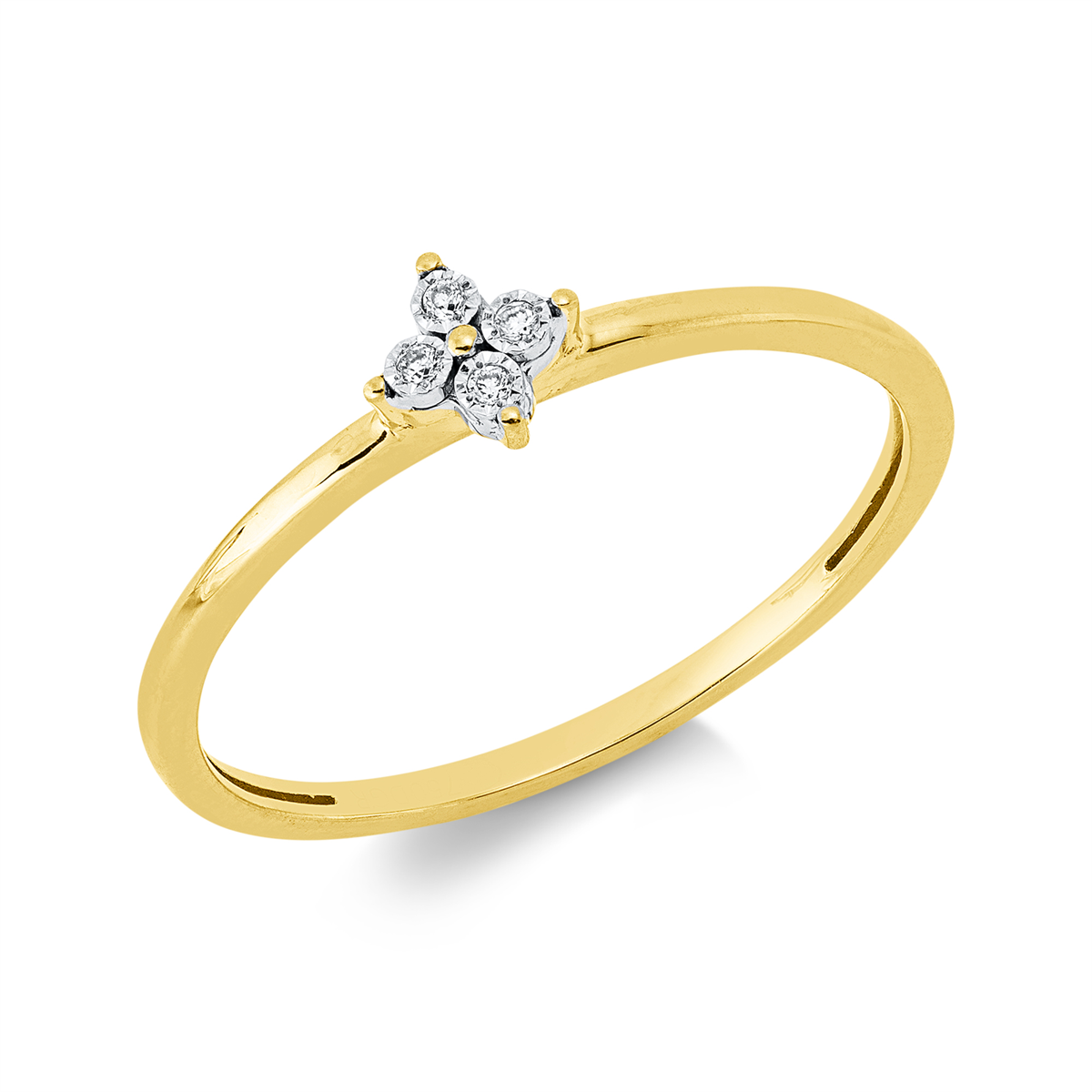 diamond full cut modern woman ring in yellow gold / white gold