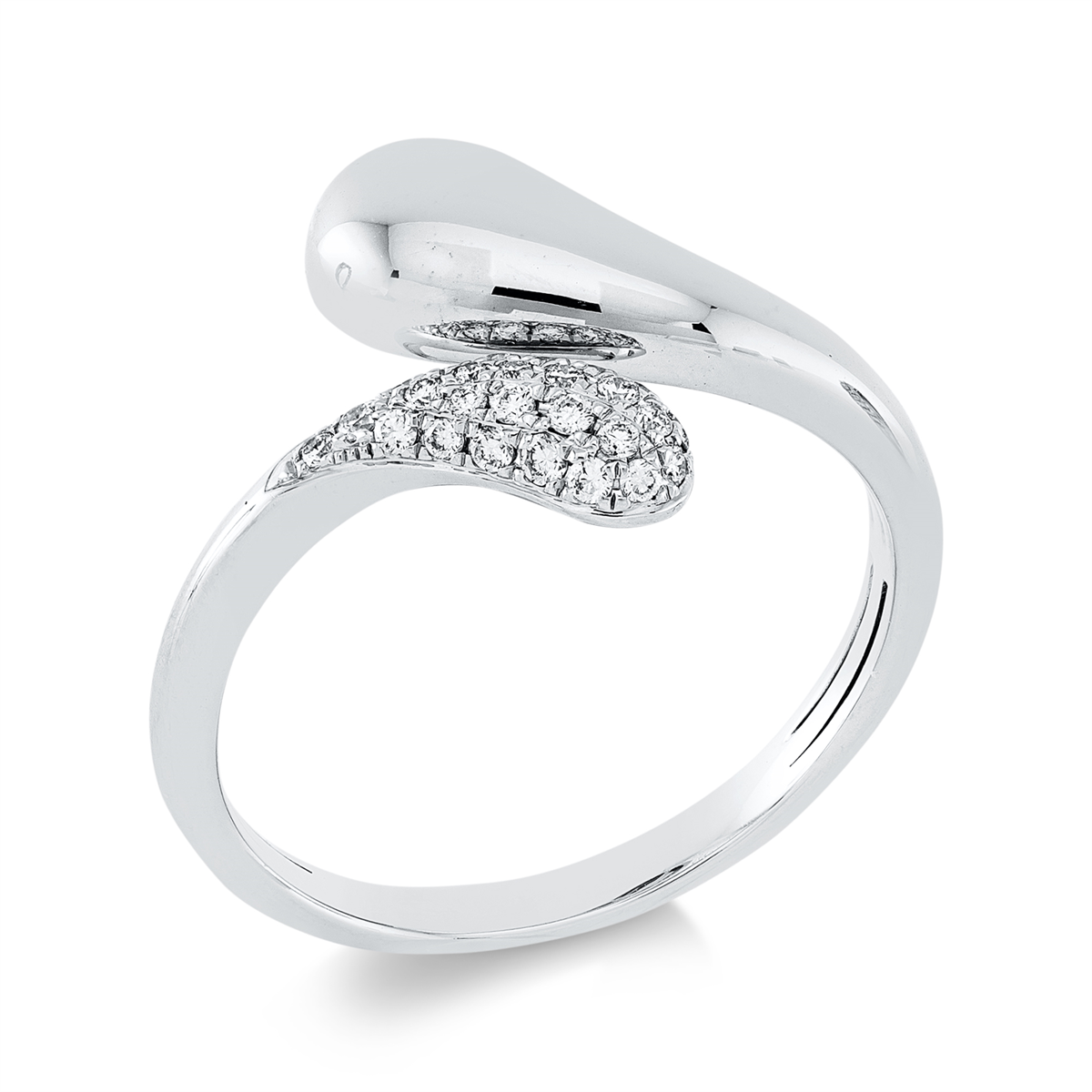 diamond full cut pavé ring in white gold