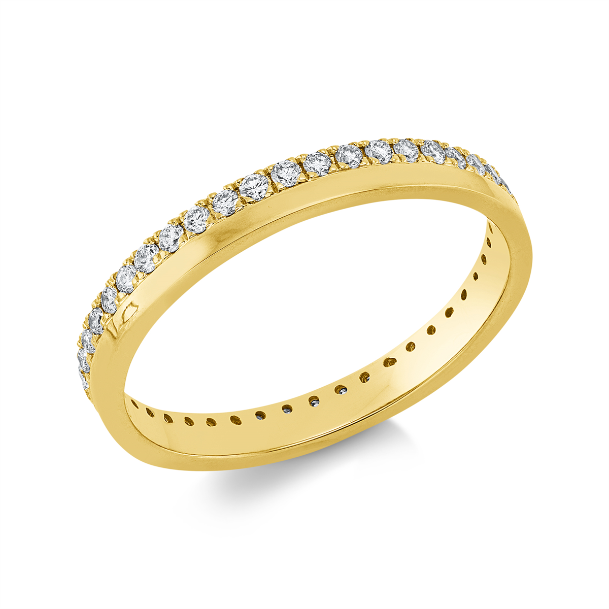 diamond full cut modern woman ring in yellow gold