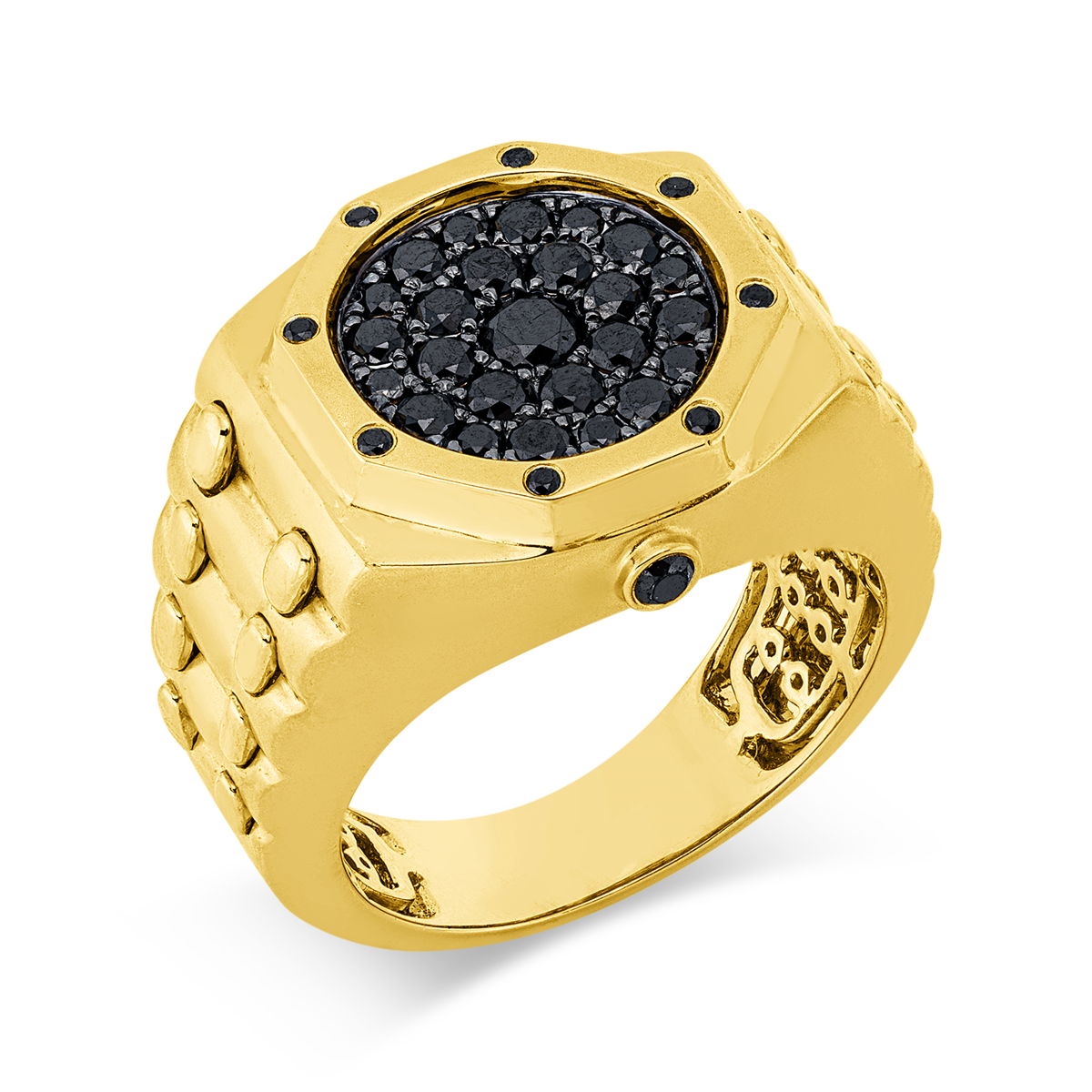 diamond full cut fancy colored diamond ring in yellow gold