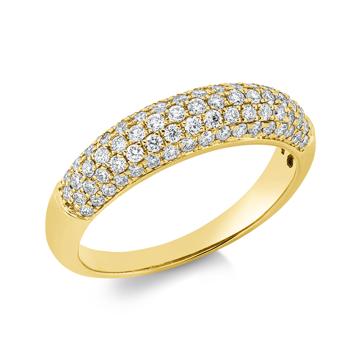diamond full cut pavé ring in yellow gold