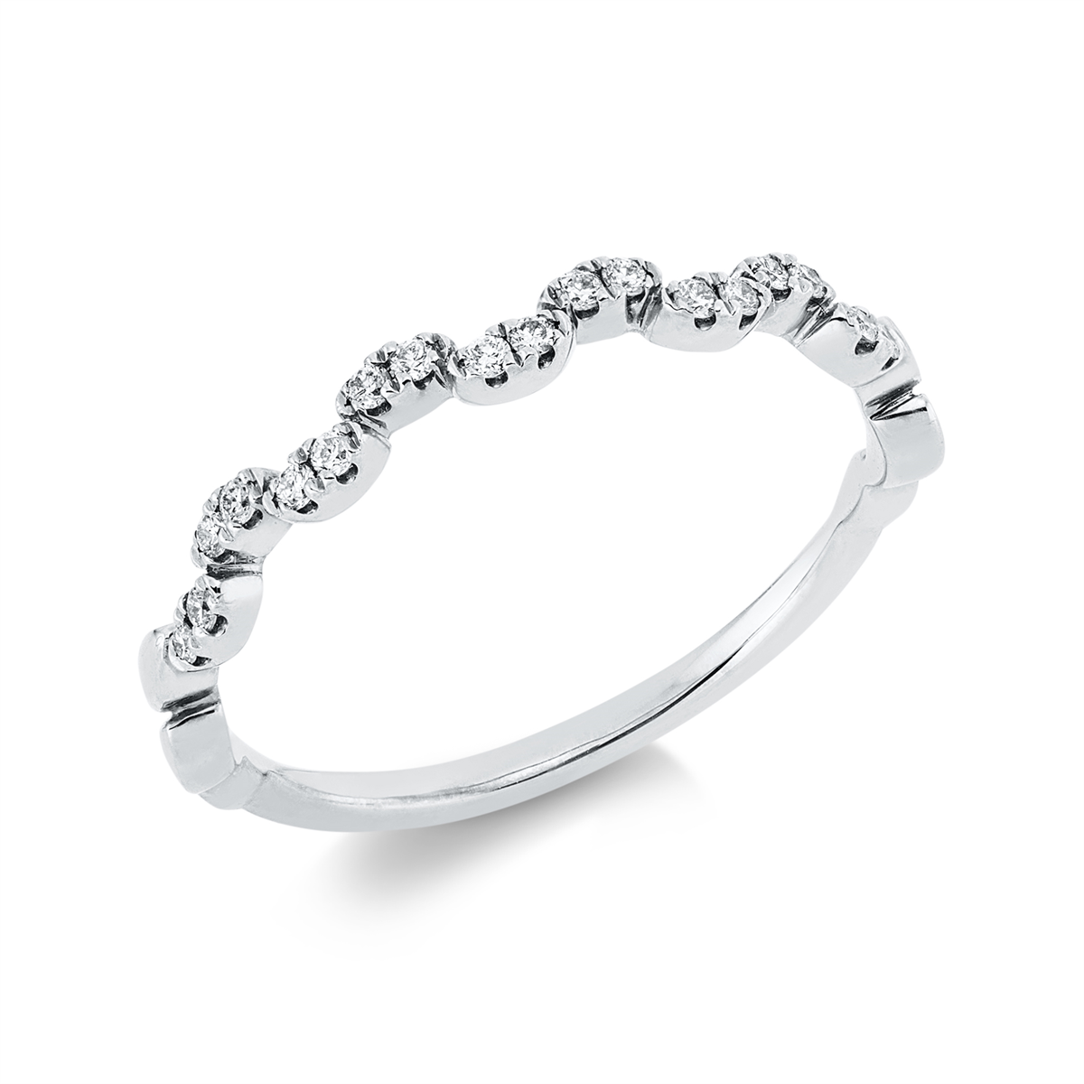 diamond full cut modern woman ring in white gold