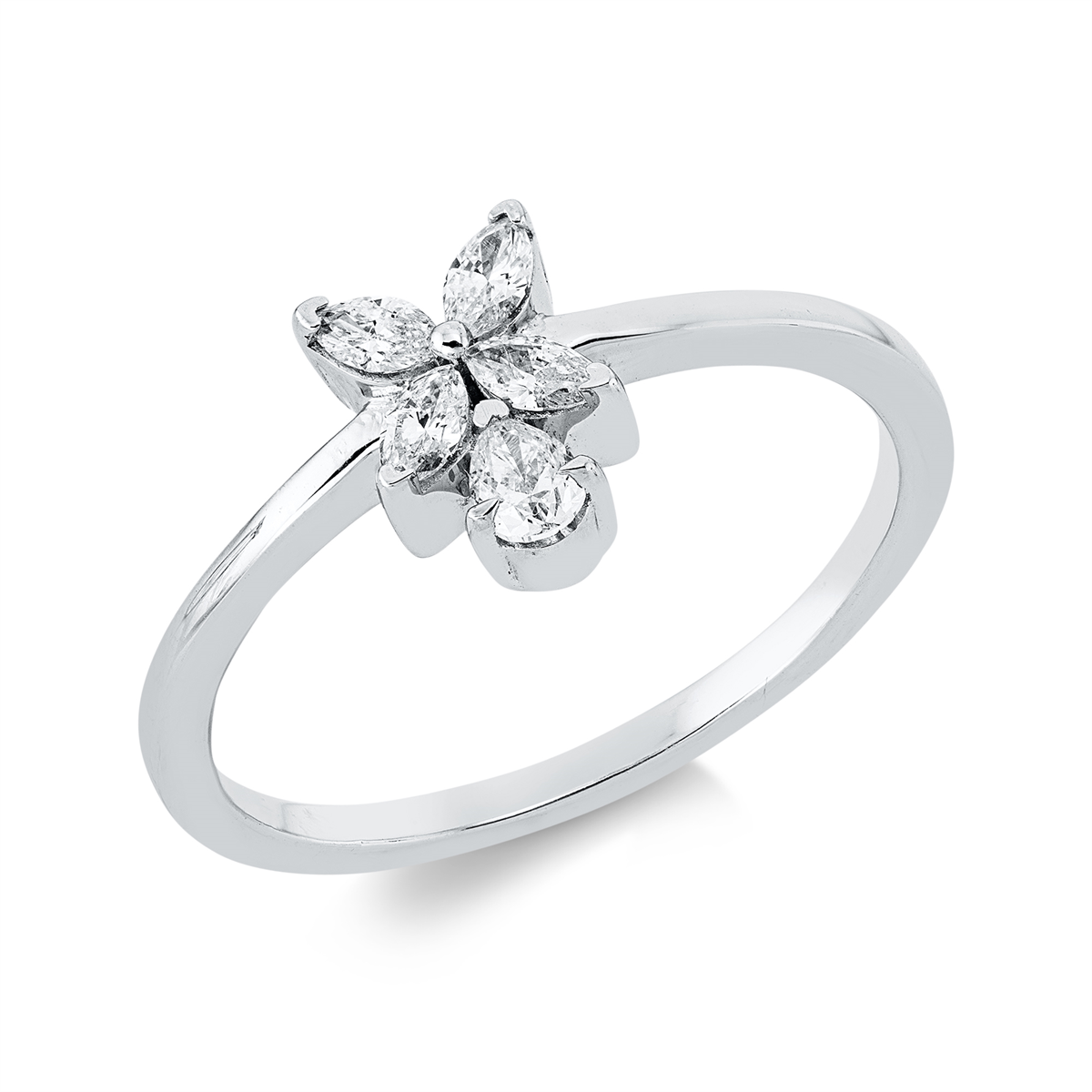 marquise modern woman ring in white gold