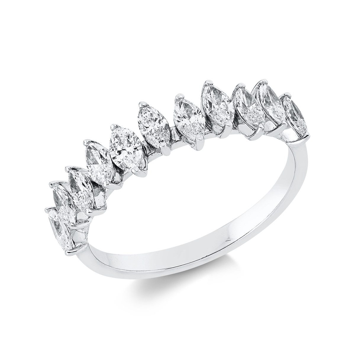 marquise modern woman ring in white gold