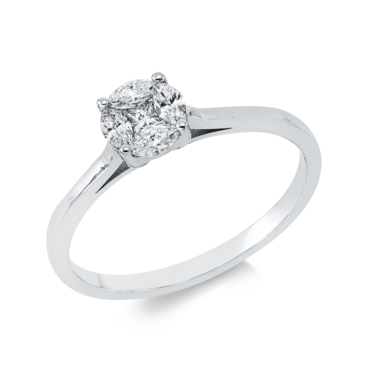 princess illusion classic ring in white gold