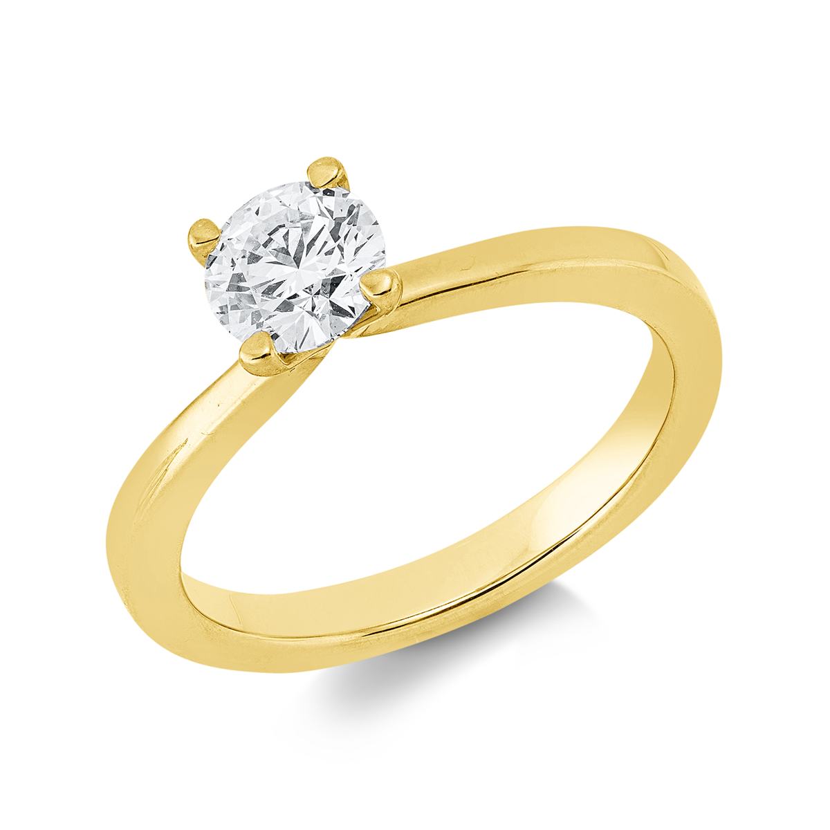diamond full cut solitaire ring in yellow gold