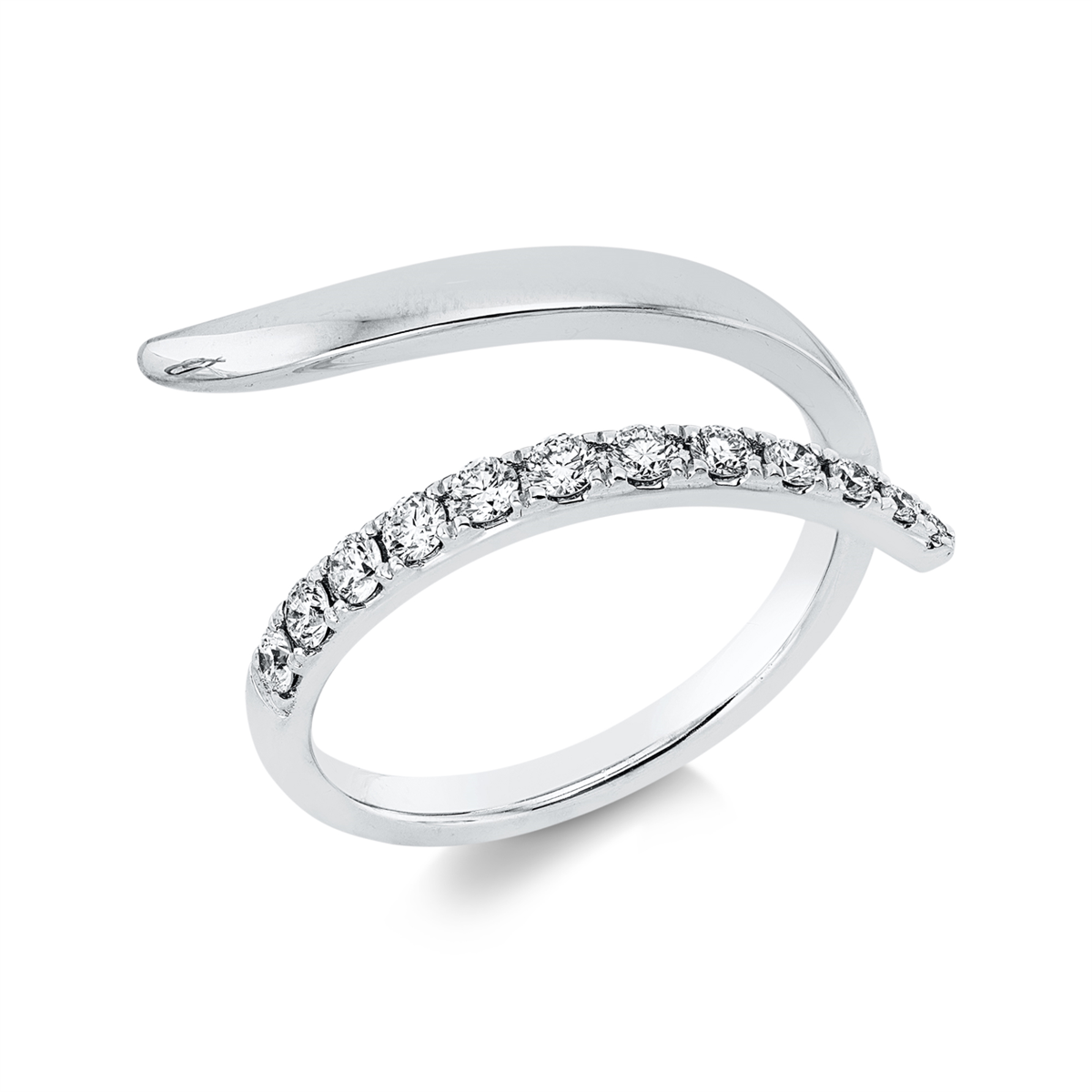 diamond full cut modern woman ring in white gold
