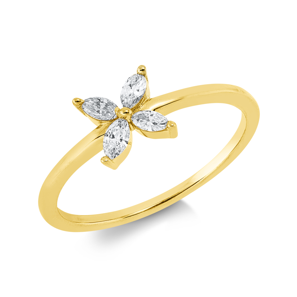 marquise modern woman ring in yellow gold