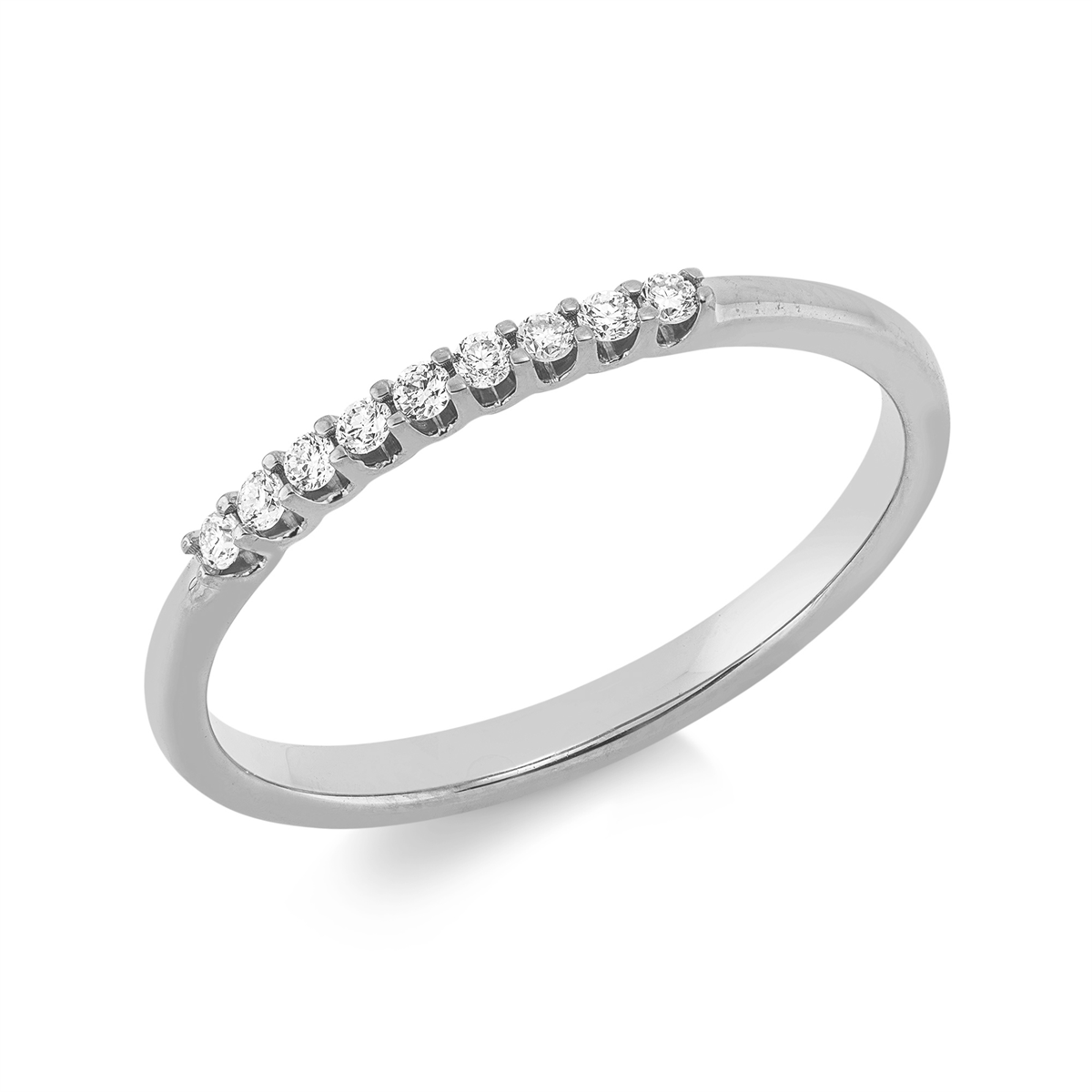 diamond full cut modern woman ring in white gold