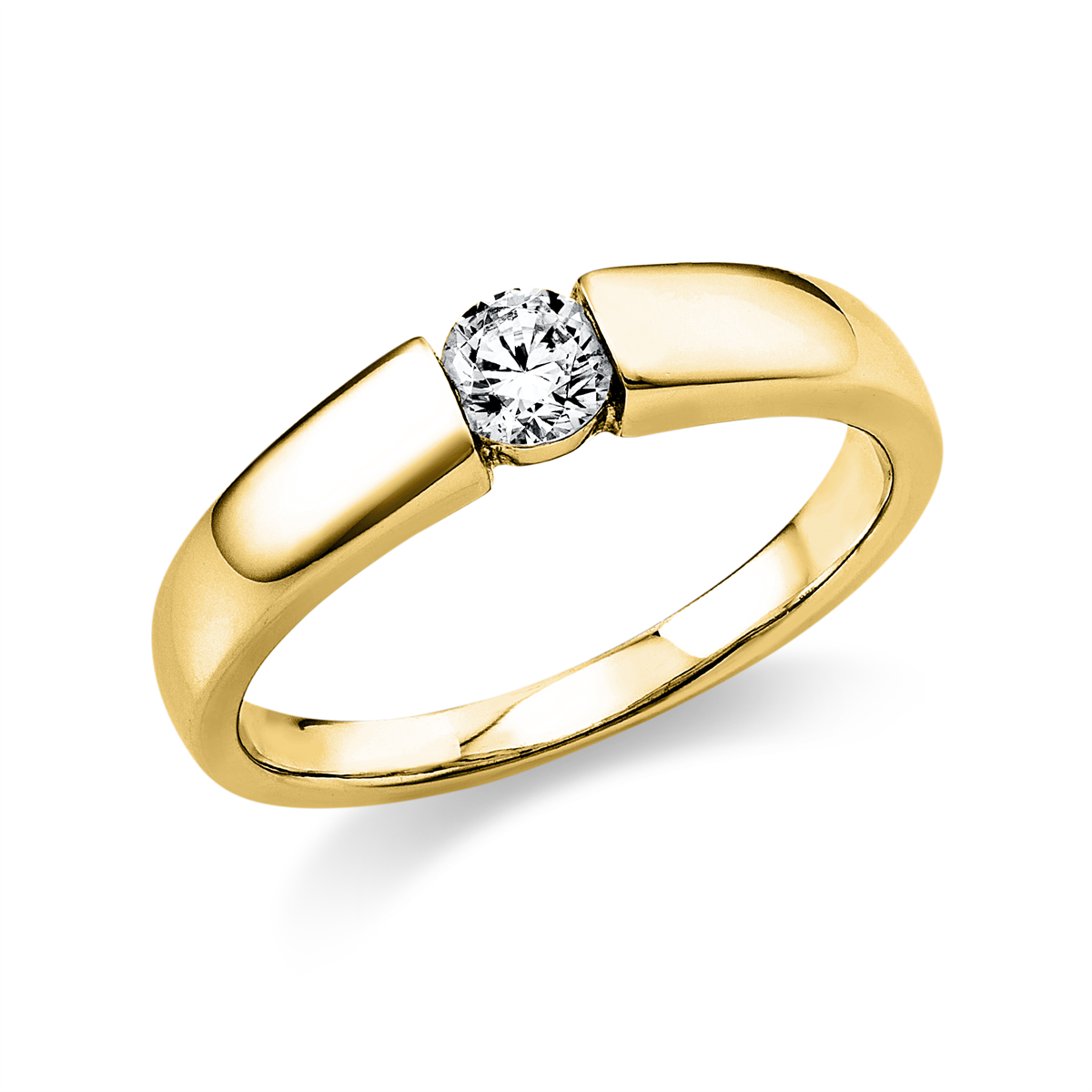diamond full cut solitaire ring in yellow gold