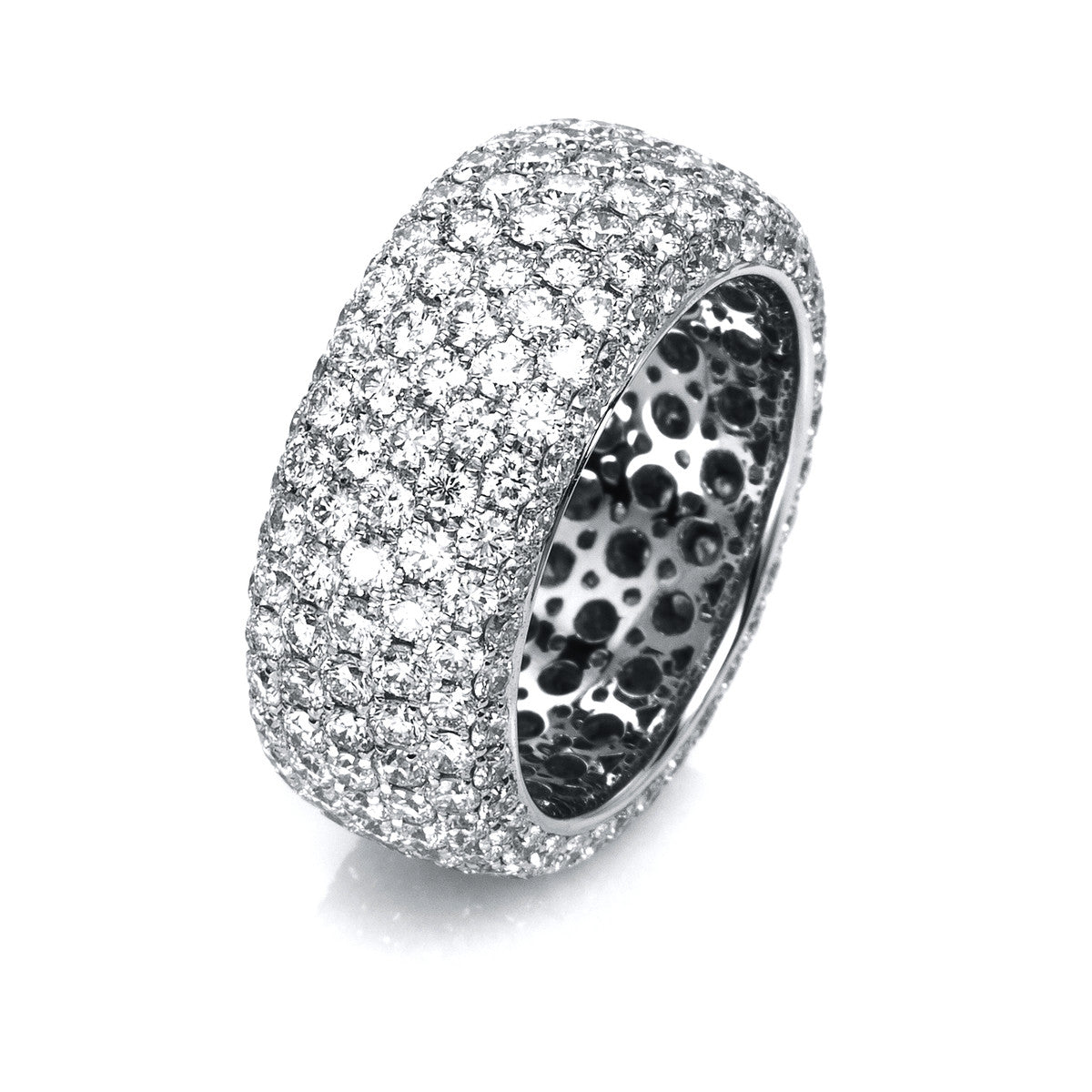 diamond full cut pavé ring in white gold